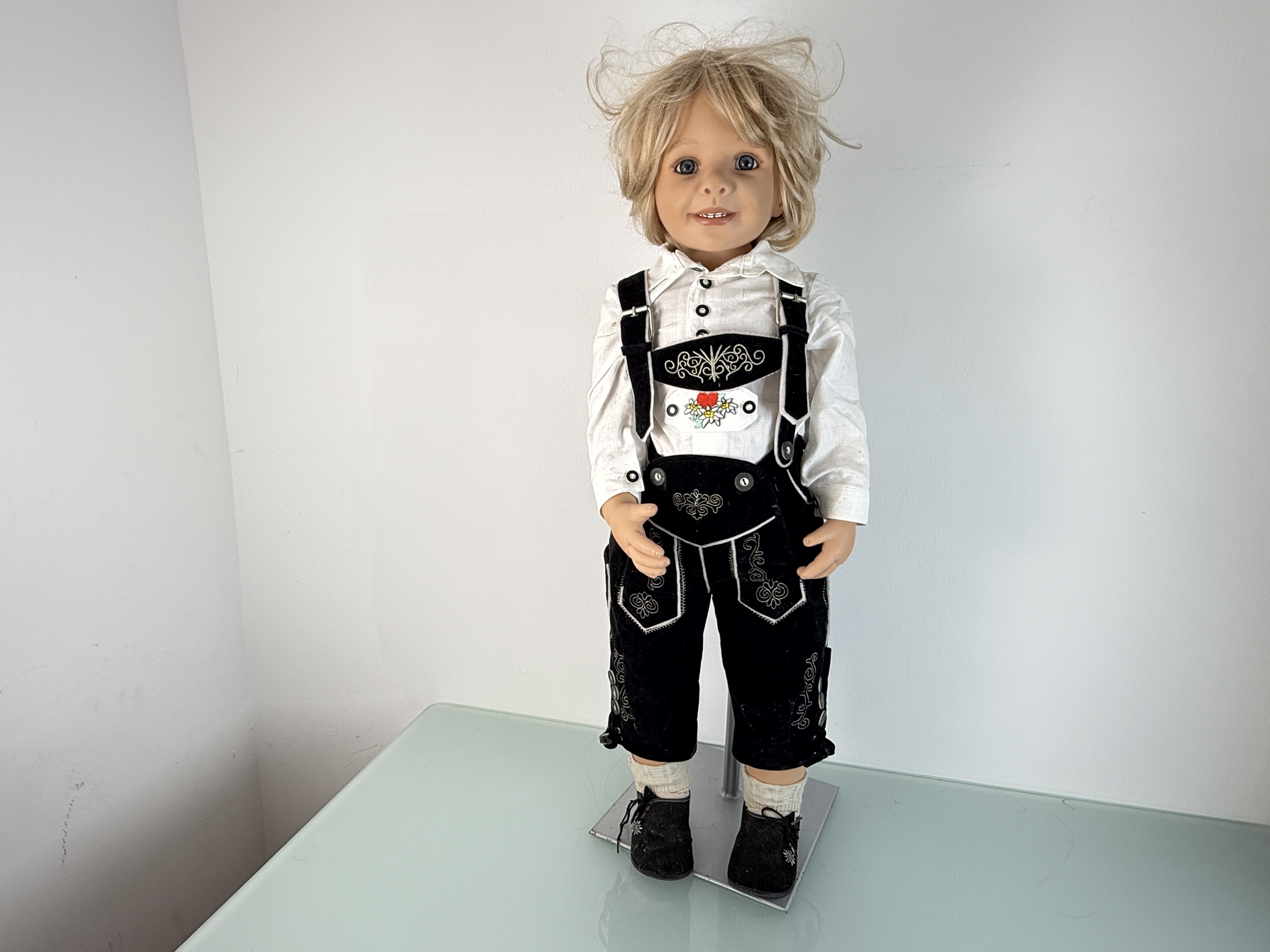 Künstlerpuppe Puppe Monika Peter Leicht Vinyl Puppe 85 cm. Top Zustand 