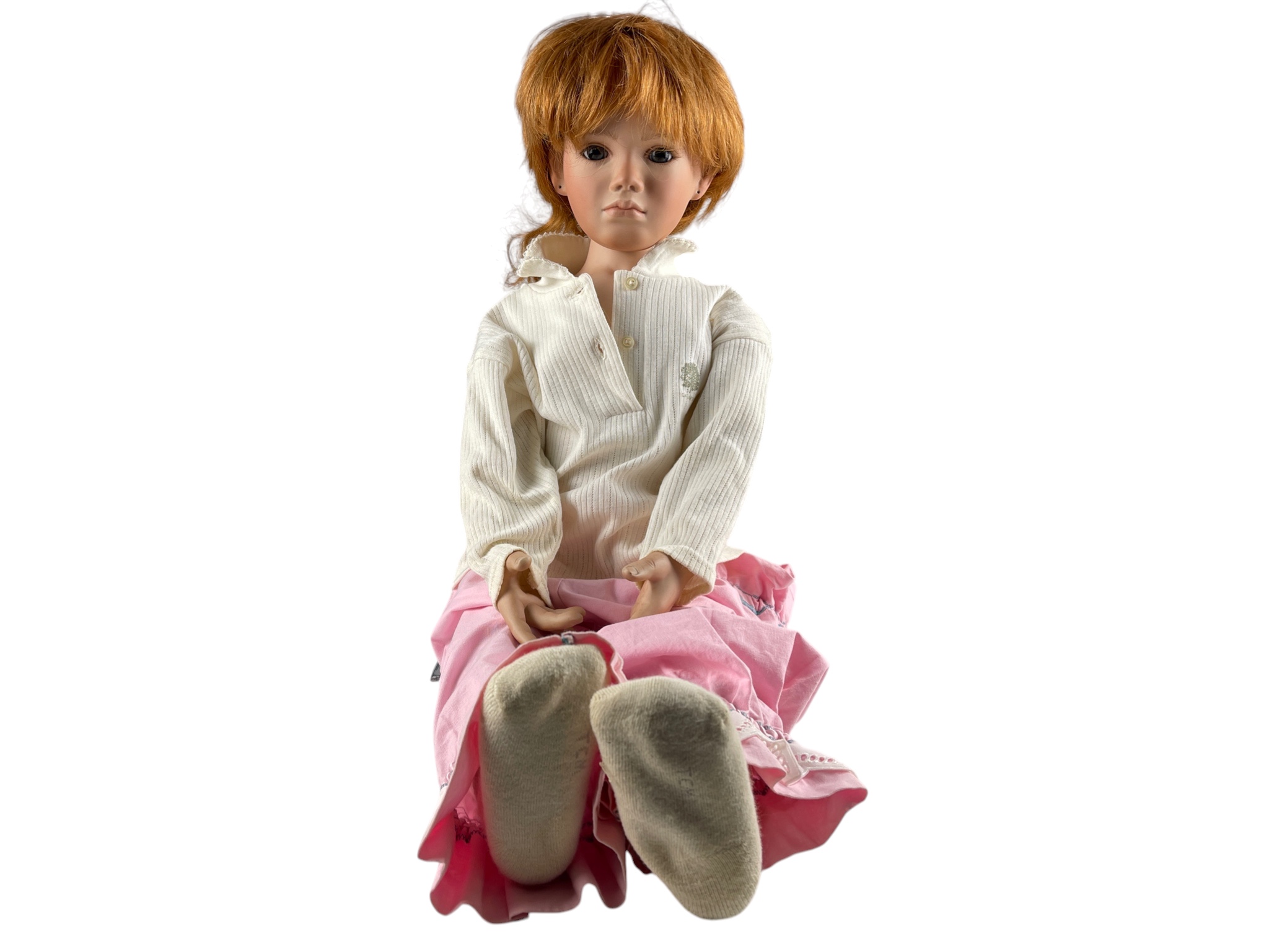 Uschi Ringleb-Mastrodascio Künstlerpuppe Porzellan Puppe 70 cm. Top Zustand    