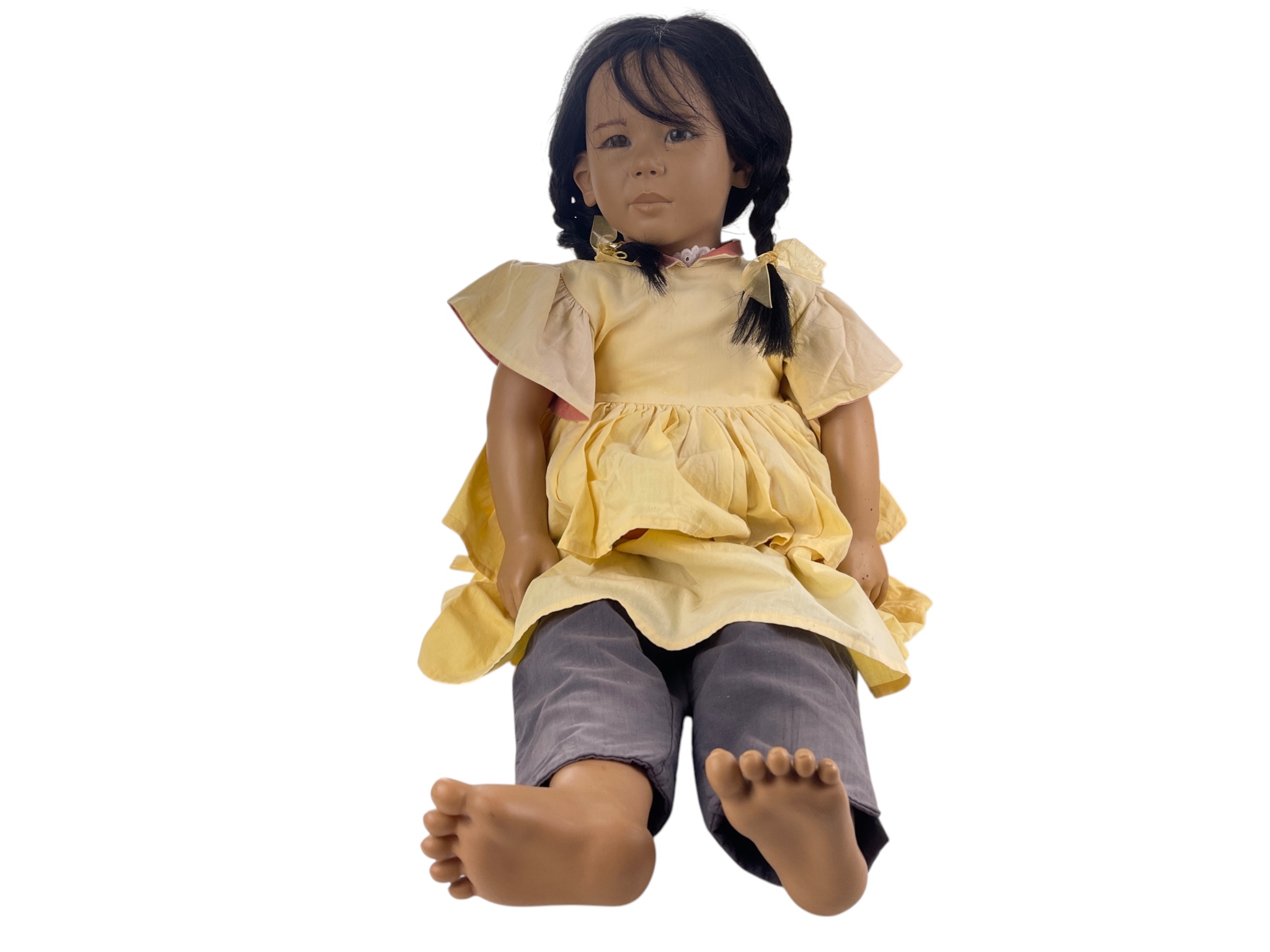 Annette Himstedt Puppe Vinyl Künstlerpuppe Michiko 80 cm. Zustand siehe Fotos 