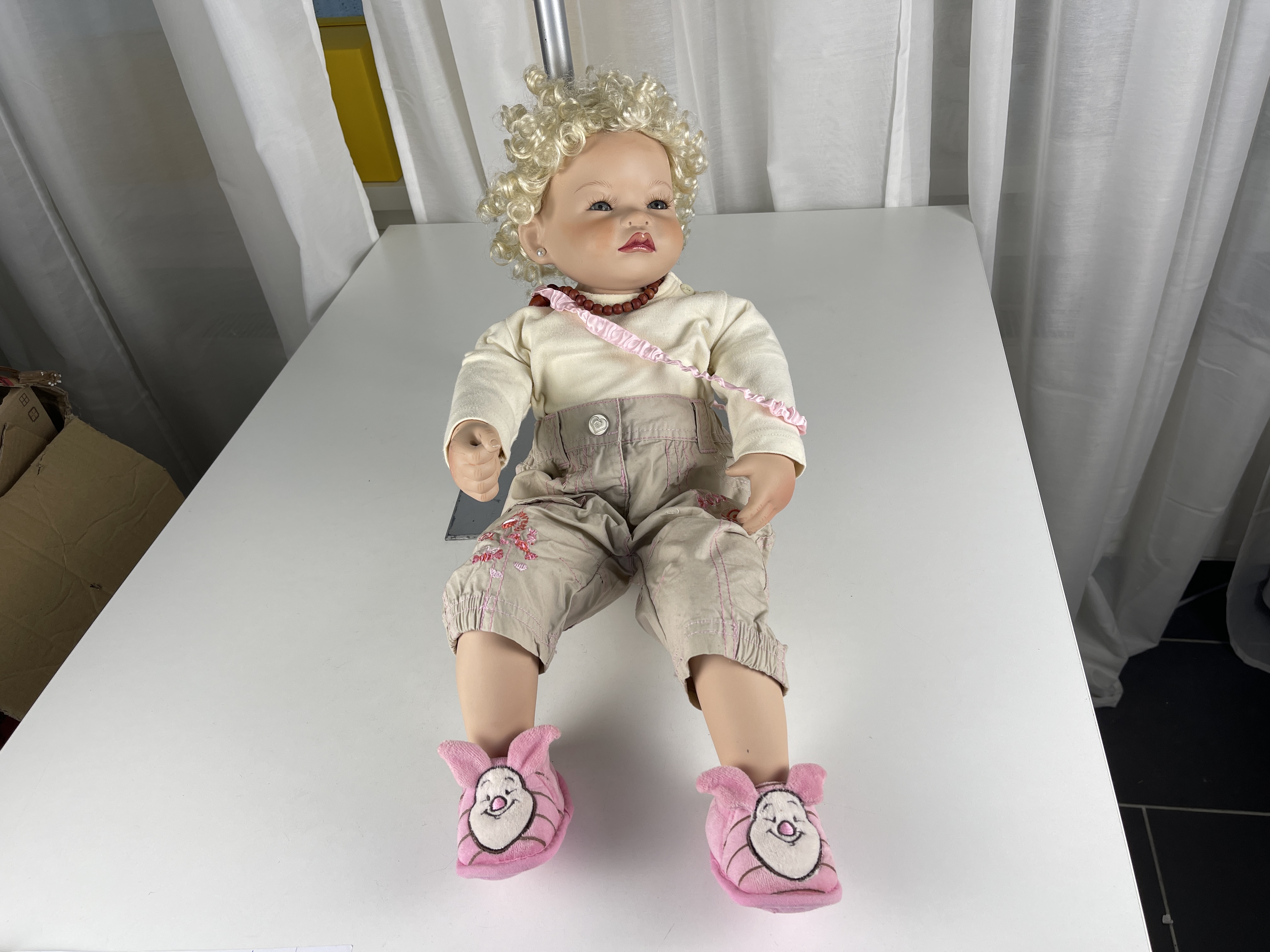 Künstlerpuppe Porzellan Sammler Puppe 52 cm. Top Zustand   