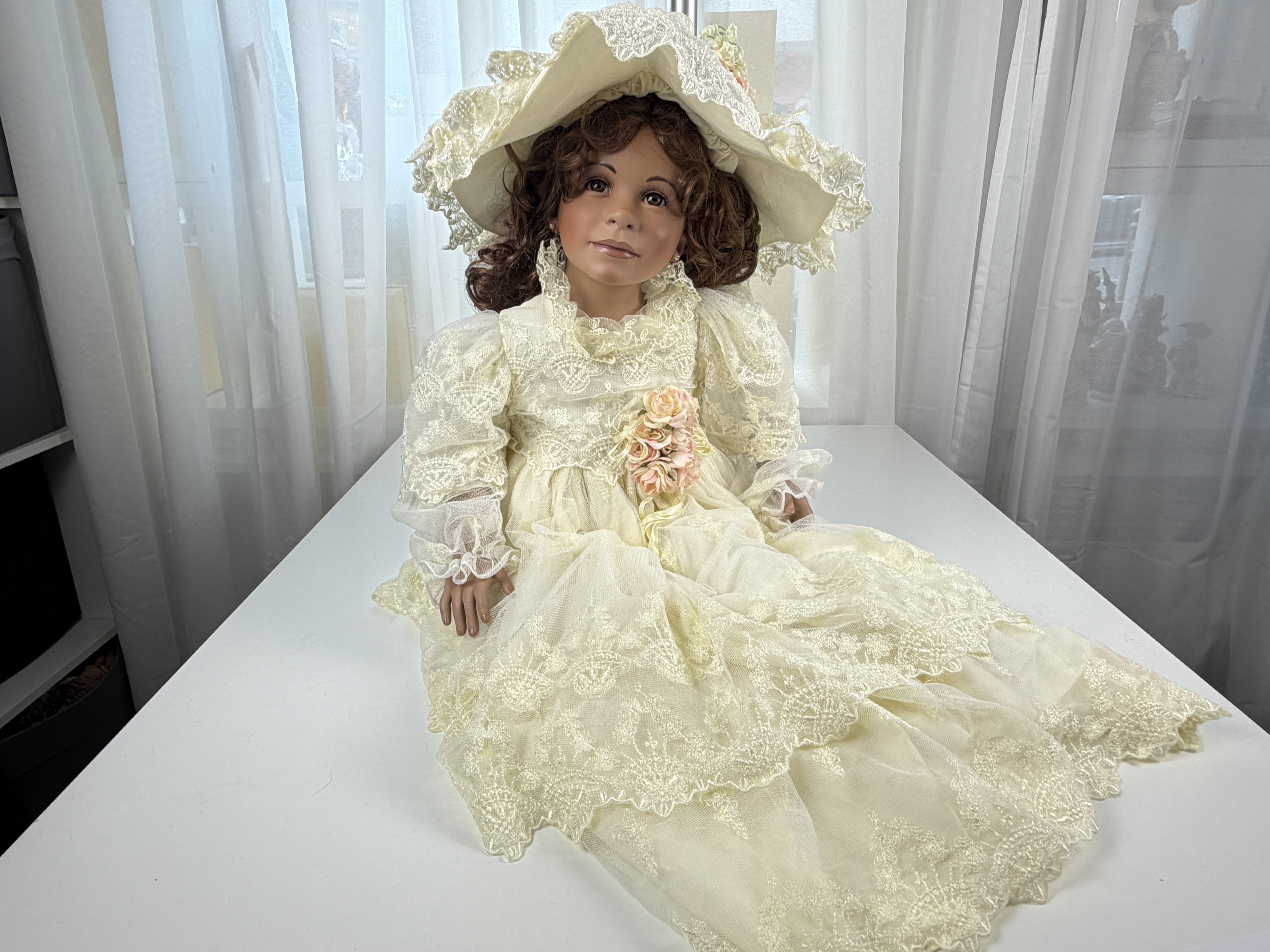  Künstlerpuppe Pamela Erff Porzellan Puppe 68 cm. Limitierte Auflage. Top Zustand 