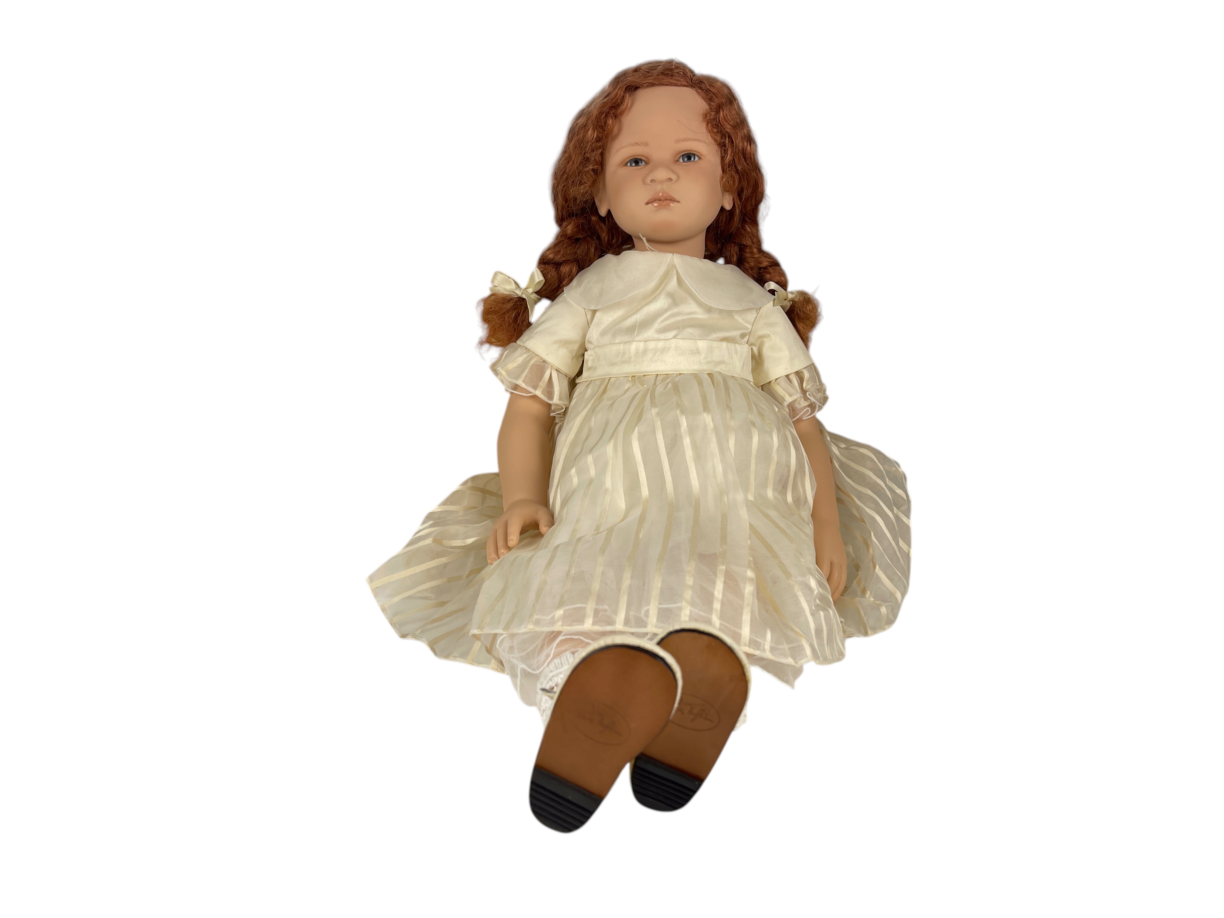 Künstlerpuppe Ruth Treffeisen Vinyl Puppe 60 cm. Top Zustand   