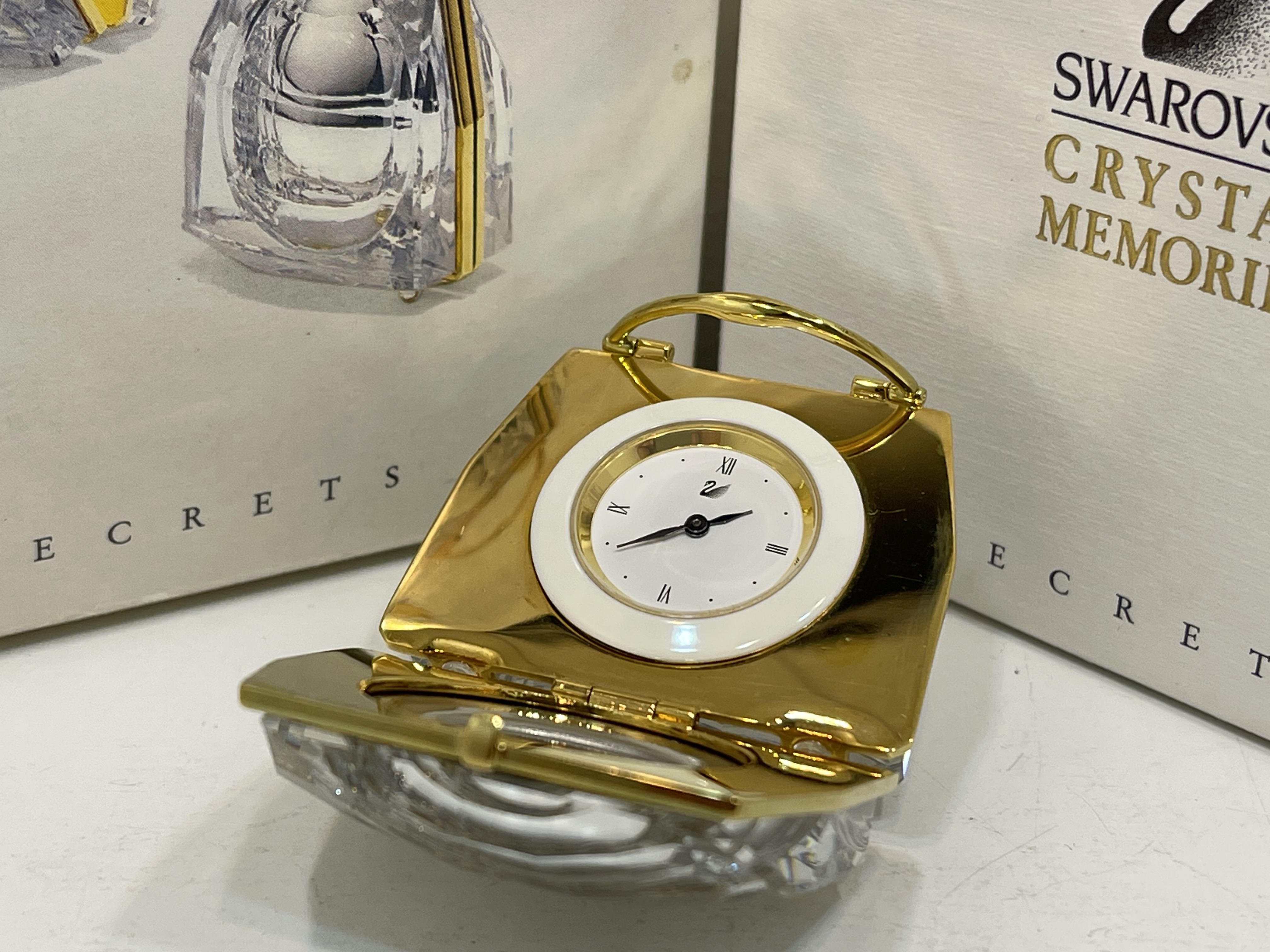 Swarovski Figur 210820 Crystal Memories Tasche Uhr 5 cm + OPV & Zertifikat . Top Zustand  