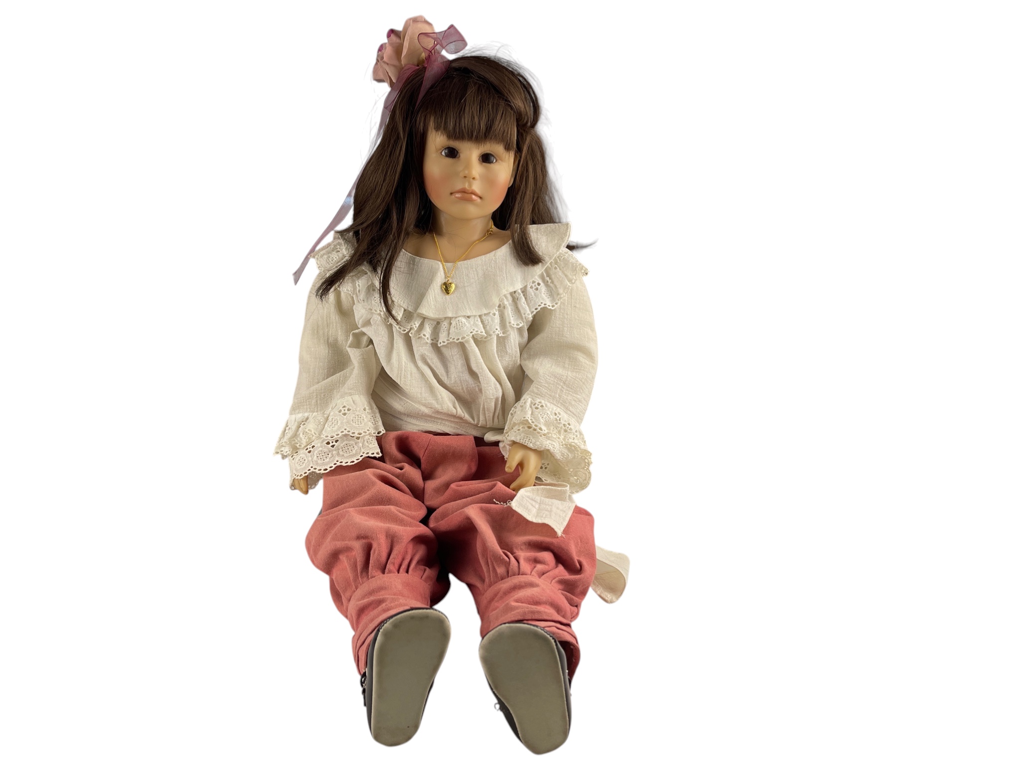 Künstlerpuppe Brigitte Leman Vinylpuppe Puppe Jasmin 78 cm. Guter Zustand   