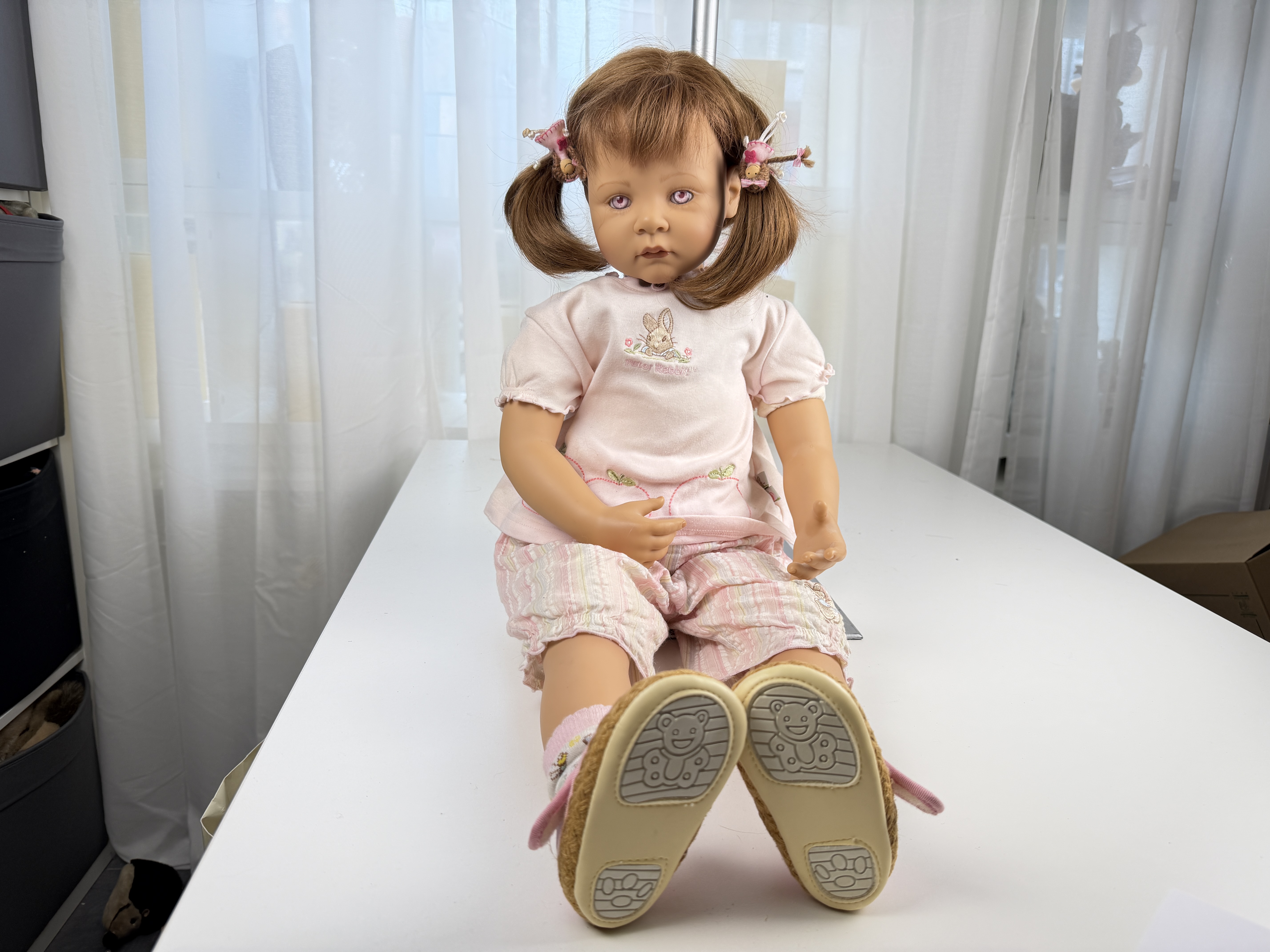 Künstlerpuppe Bettine Klemm Vinyl Puppe 75 cm Defekt 