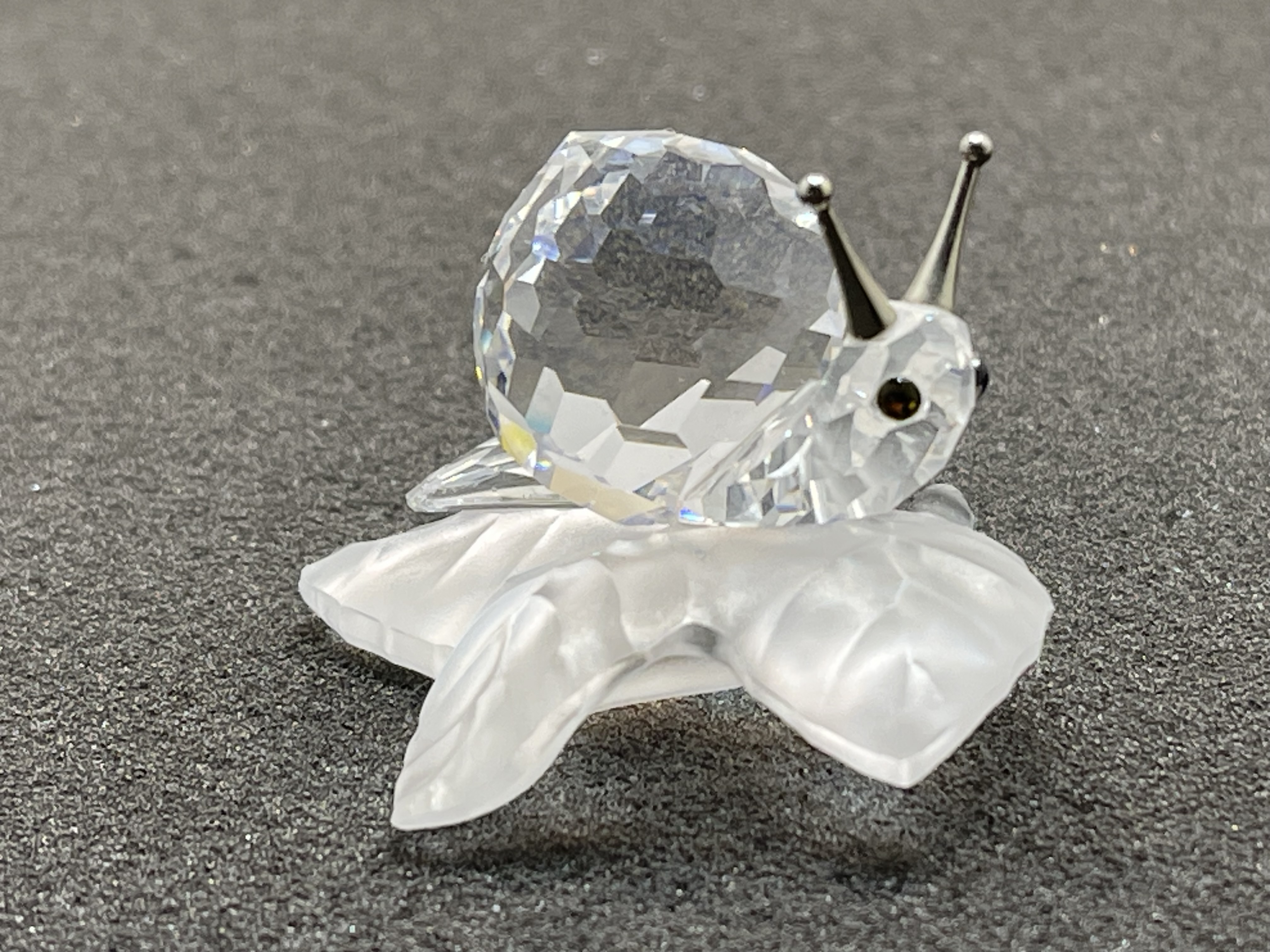 Swarovski Figur 196501 Schnecke auf Blatt. 5 cm. Top Zustand