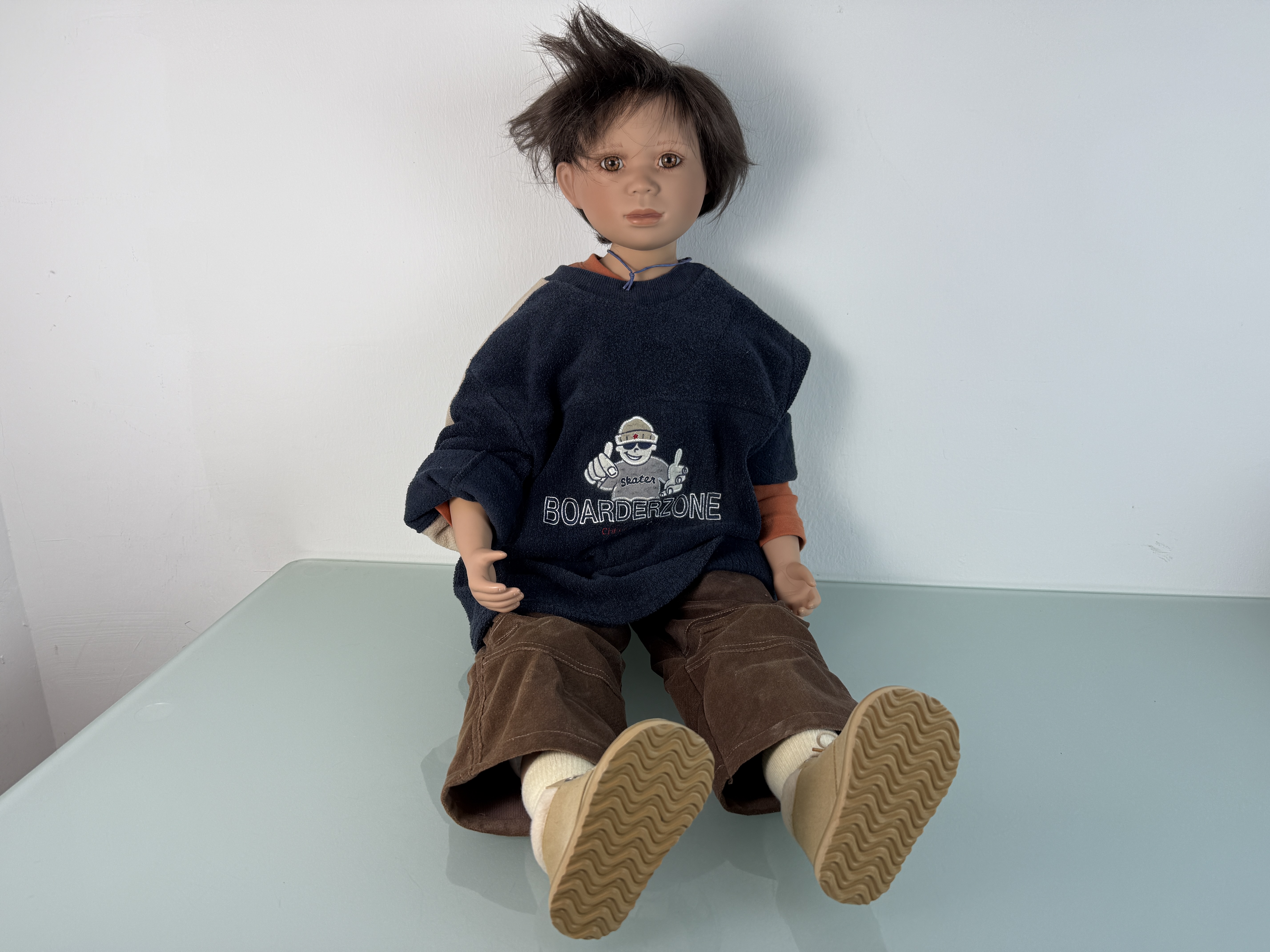 Künstlerpuppe Sammler Junge Christine Orange Vinyl Puppe 90 cm. Top Zustand  