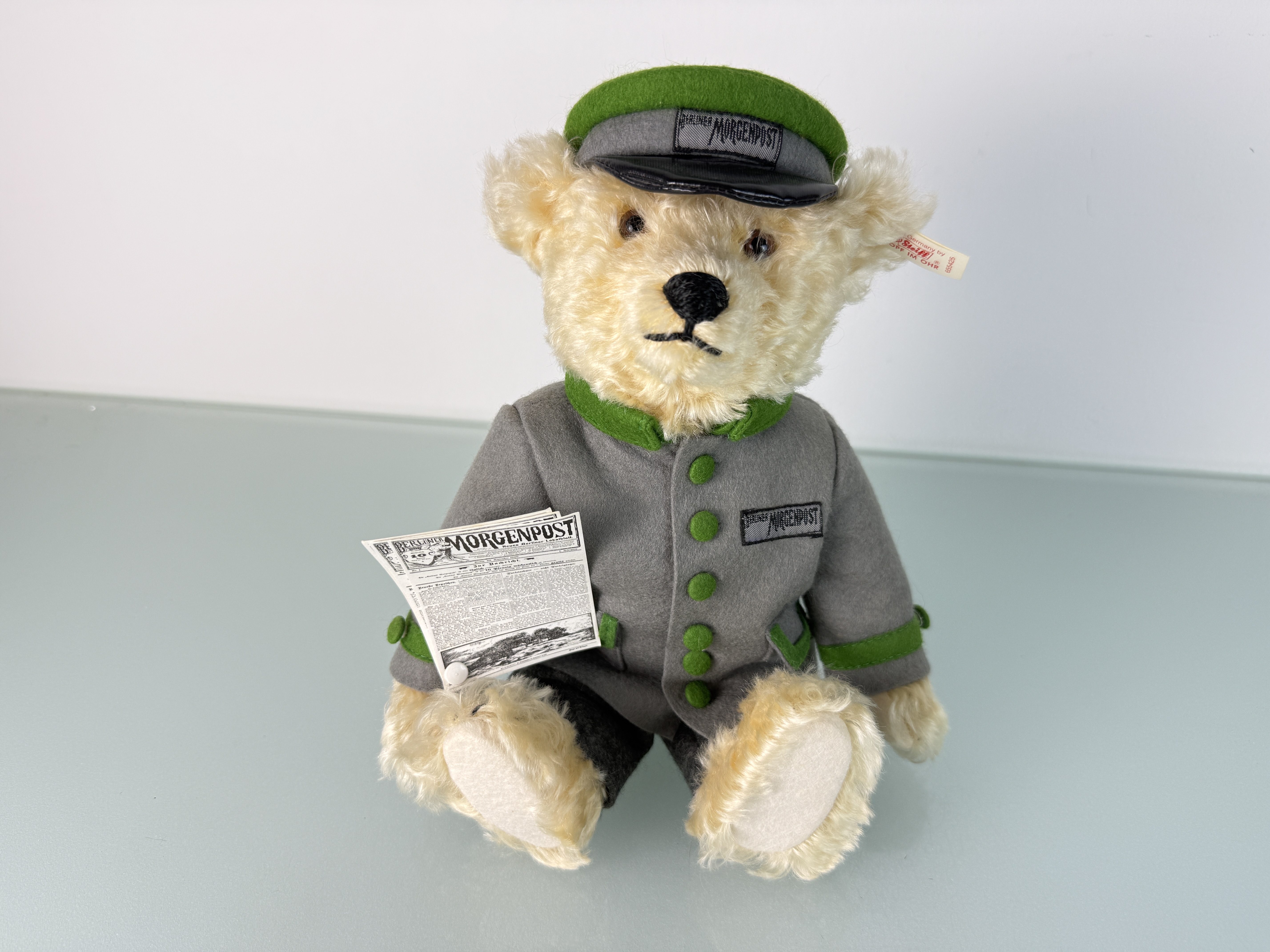 Steiff Tier 6655425 Berliner Morgenpost Teddy Bär 32 cm. Top Zustand   