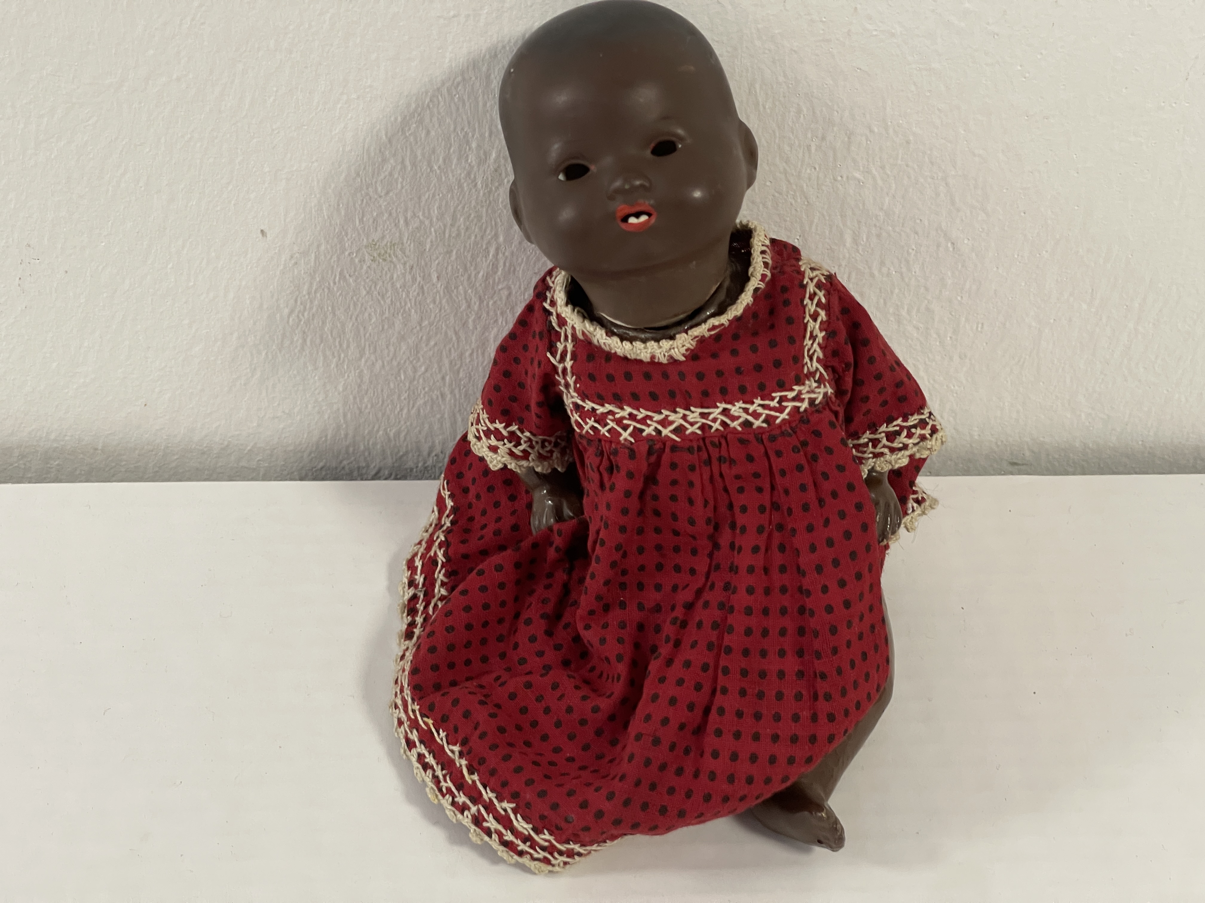 Künstlerpuppe Alte Puppe Porzellankopf 21 cm. Zustand siehe Fotos