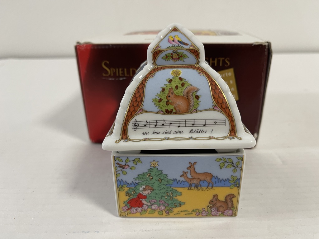 Hutschenreuther Weihnachtsspieldose 1999 Porzellan 12 cm mit Ovp. Top Zustand