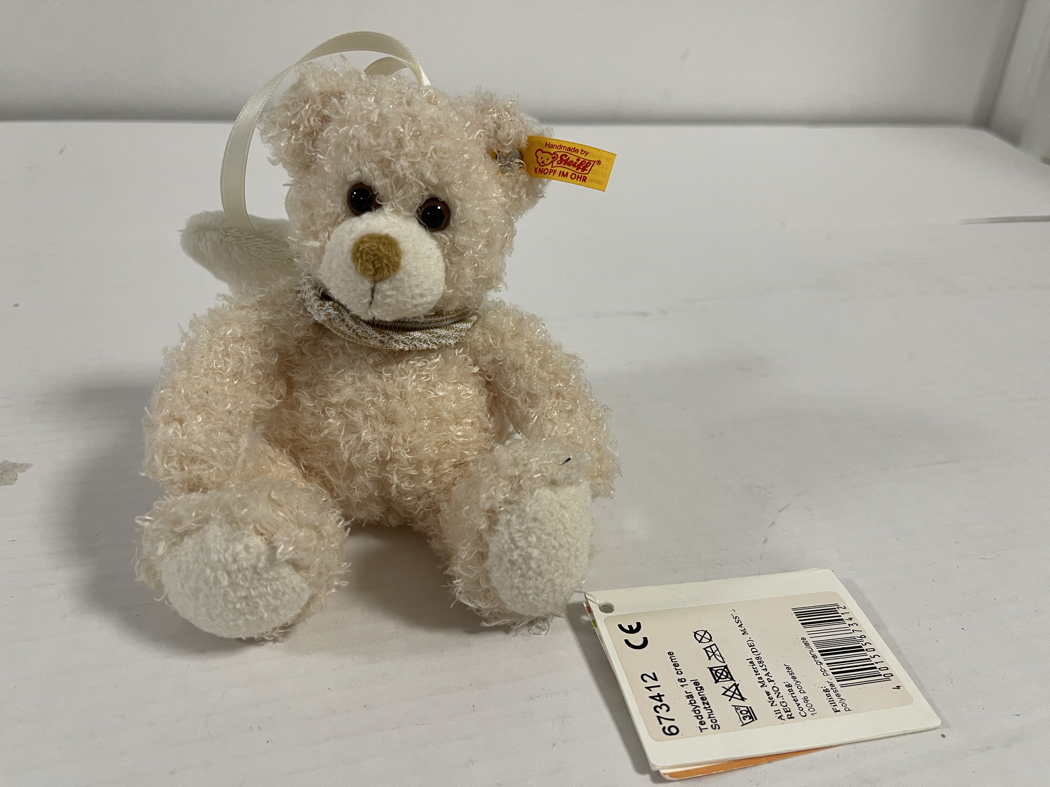 Steiff Tier 673412 Teddy Bär Schutzengel 16 cm. Top Zustand  