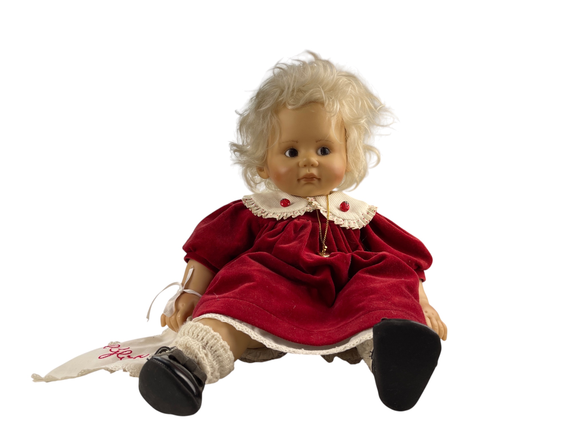 Künstlerpuppe Sammler Brigitte Leman Vinyl Puppe 44 cm. Top Zustand.    