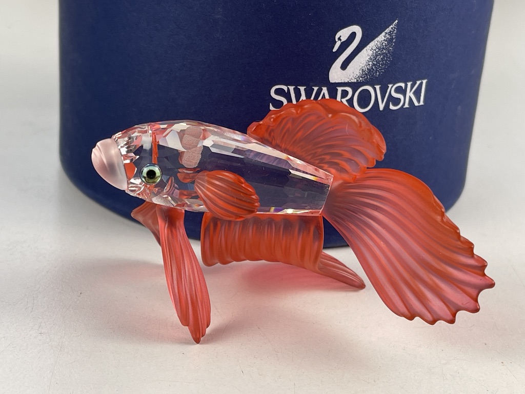 Swarovski Figur 660941 Roter Schleierkampffisch 8,5 cm. Mit Ovp & Zertifikat.
