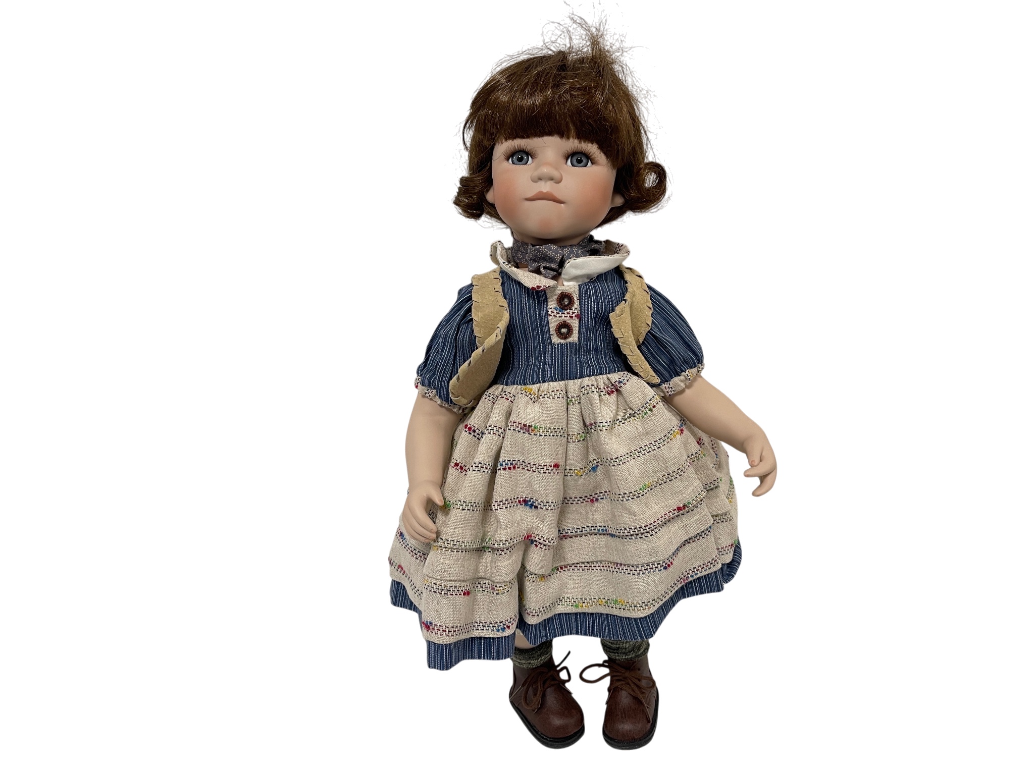 Künstlerpuppe Porzellan Puppe 47 cm. Top Zustand    