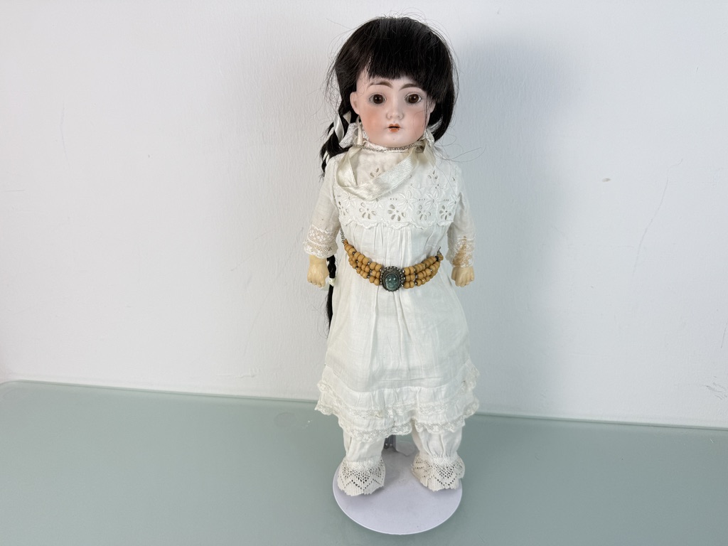 Künstlerpuppe Alte Sammler Porzellankopf Puppe 44 cm Zustand Siehe Foto   