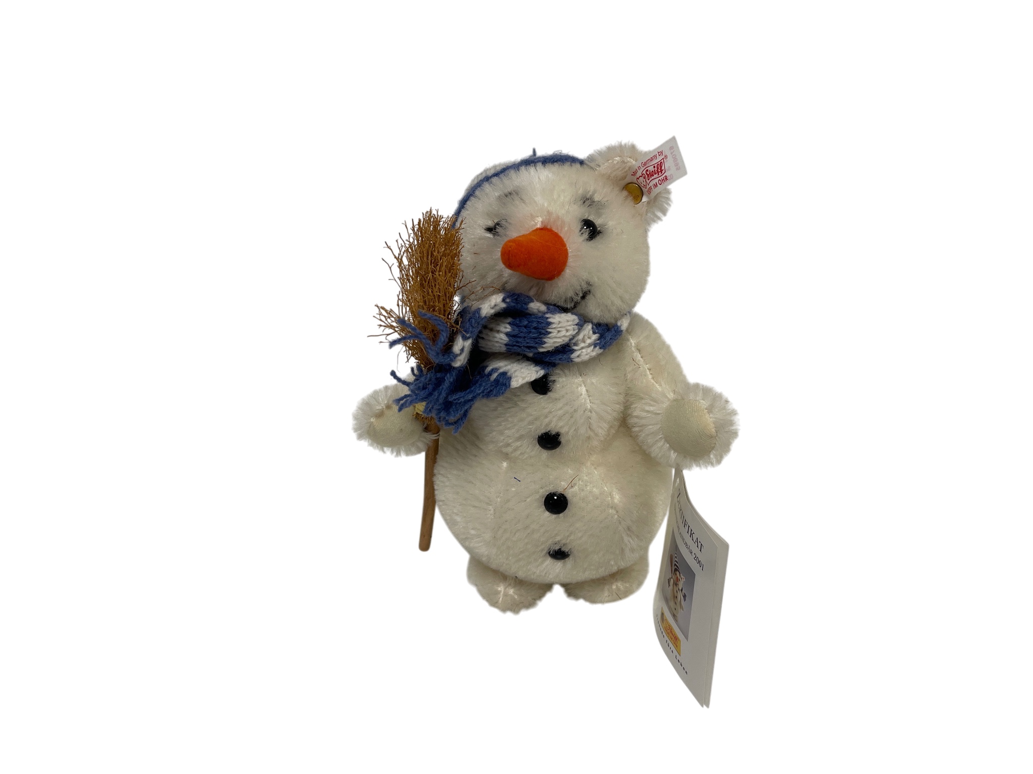 Steiff Tier 670695 Schneemann Teddy Bär 20 cm Top Zustand 