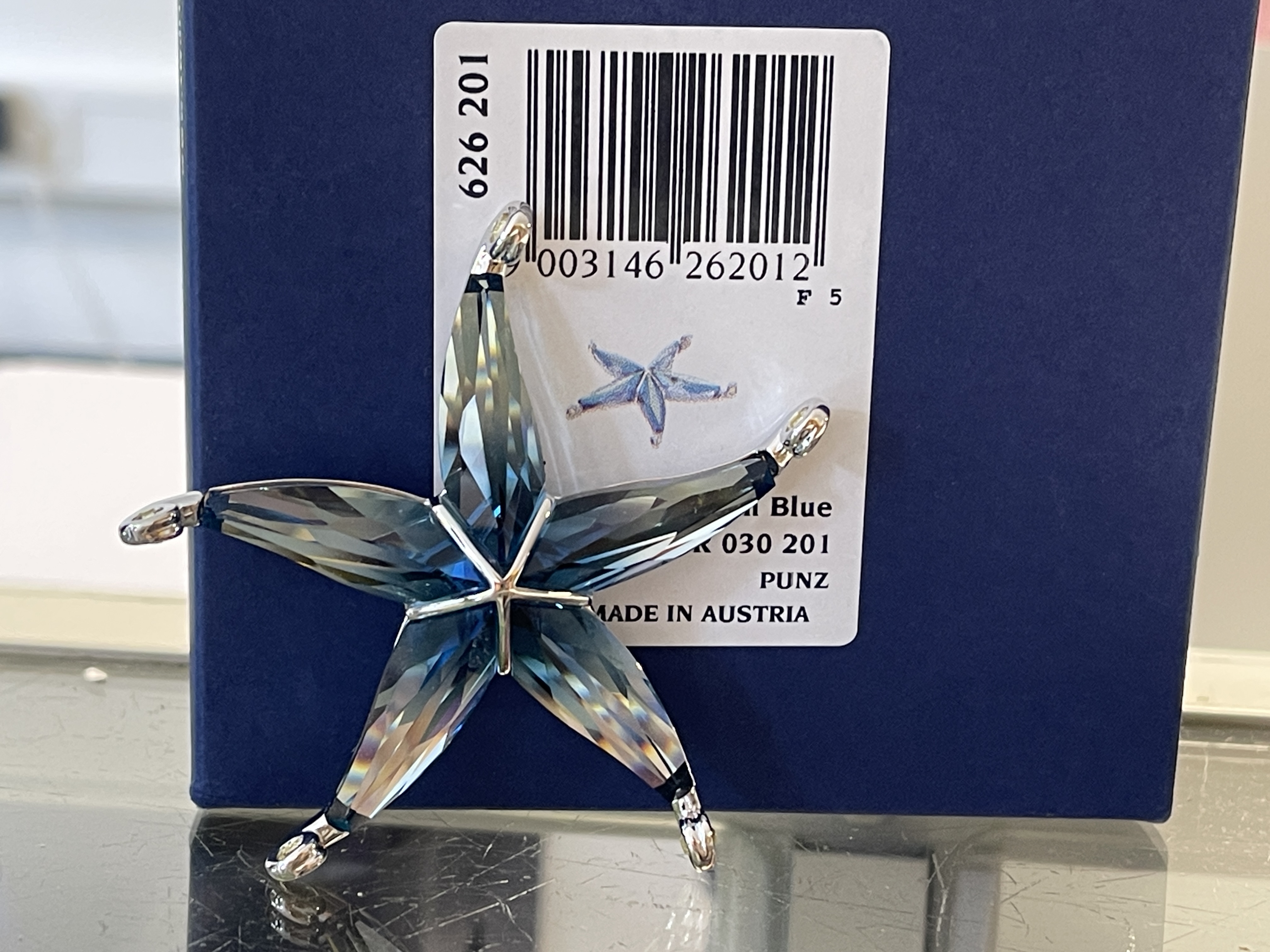 Swarovski  626201 Seestern Blau Cantil Blue 7,5 cm - OVP & Zertifikat - Top Zustand 
