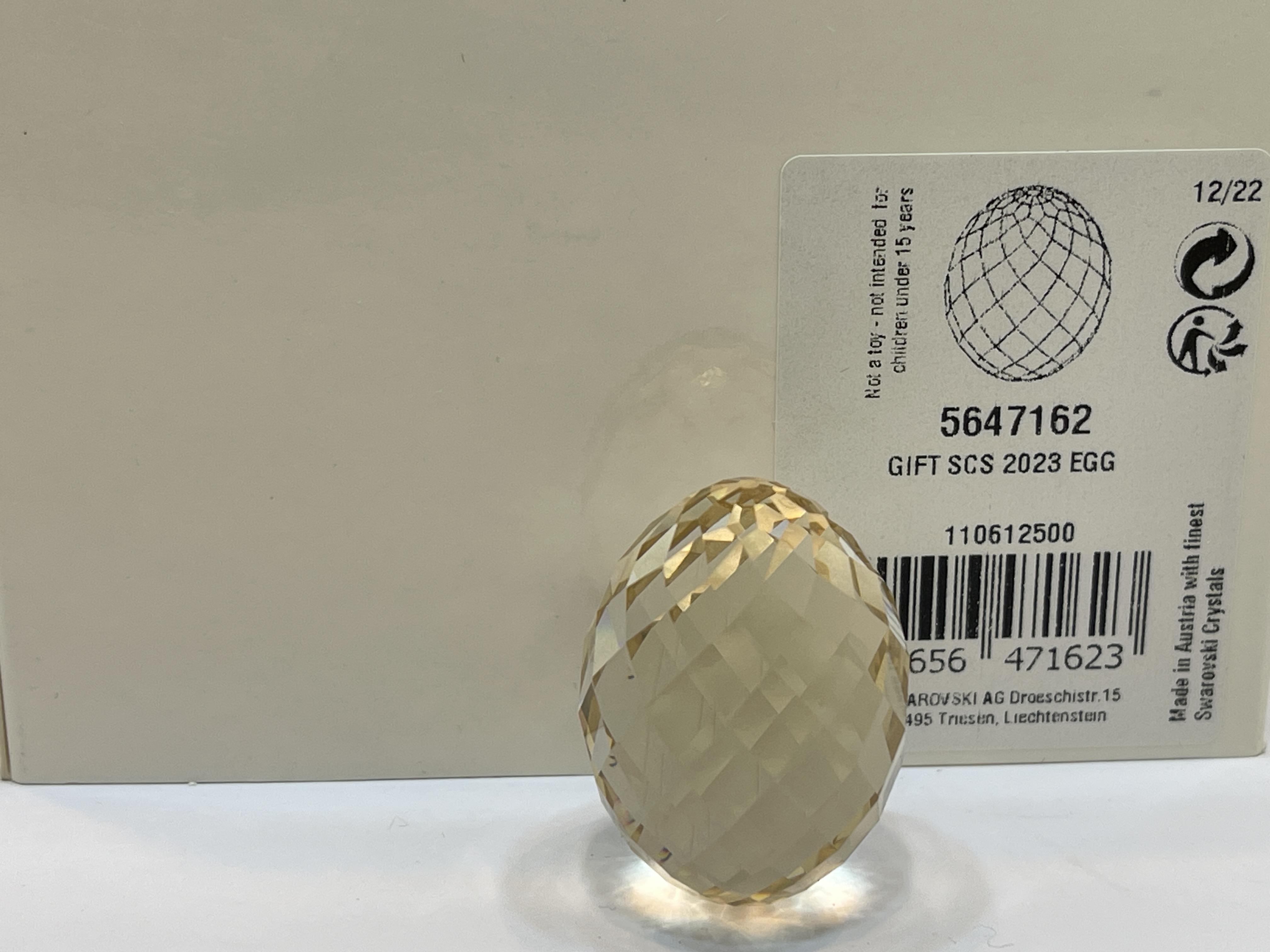  Swarovski Figur 5647162 ScS 2023 Ei Briefbeschwerer 3,5 cm. - Ovp & Zertifikat - Top Zustand