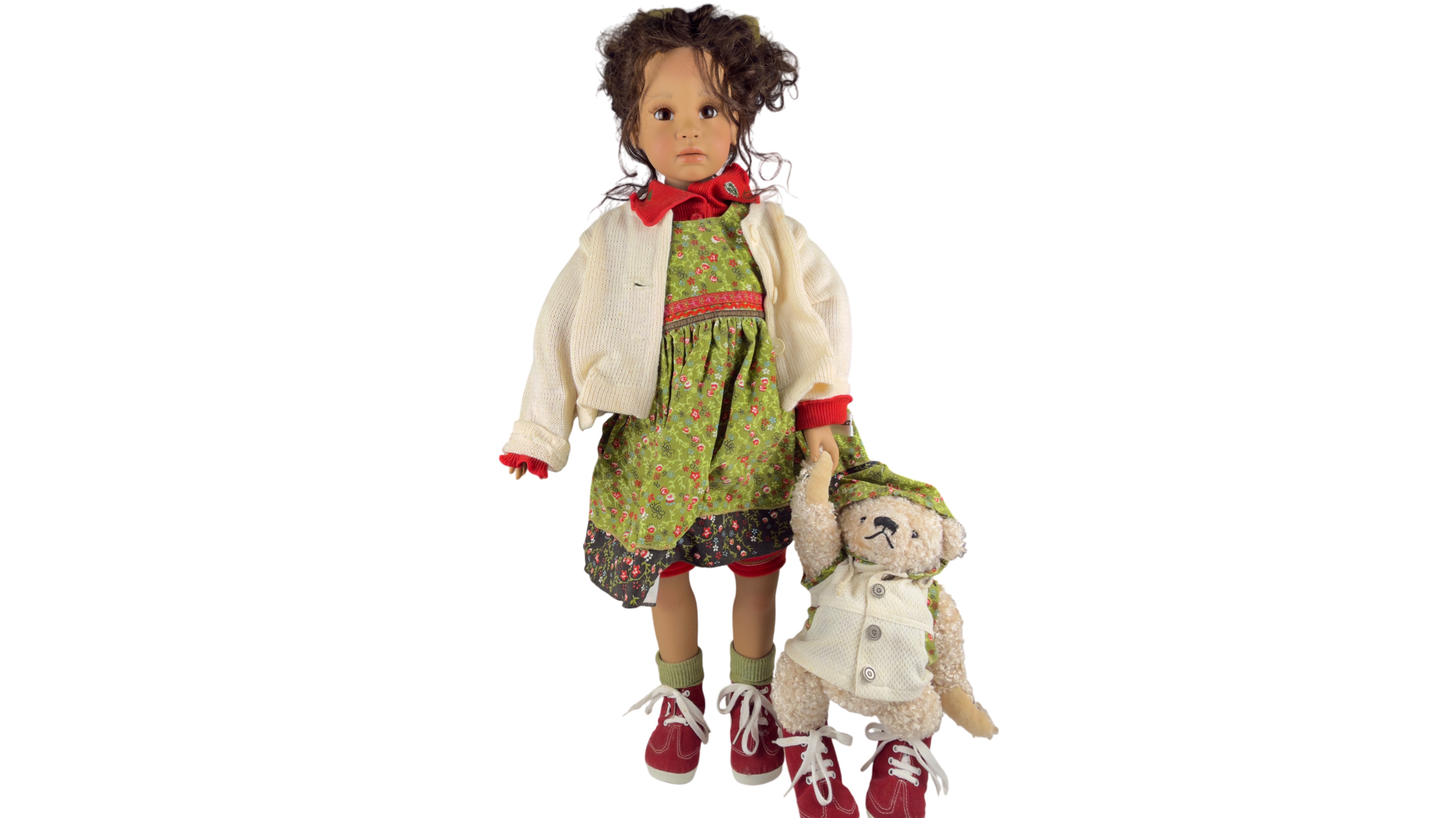 Künstlerpuppe Puppe Angela Sutter Vinyl Puppe  73 cm. Top Zustand   