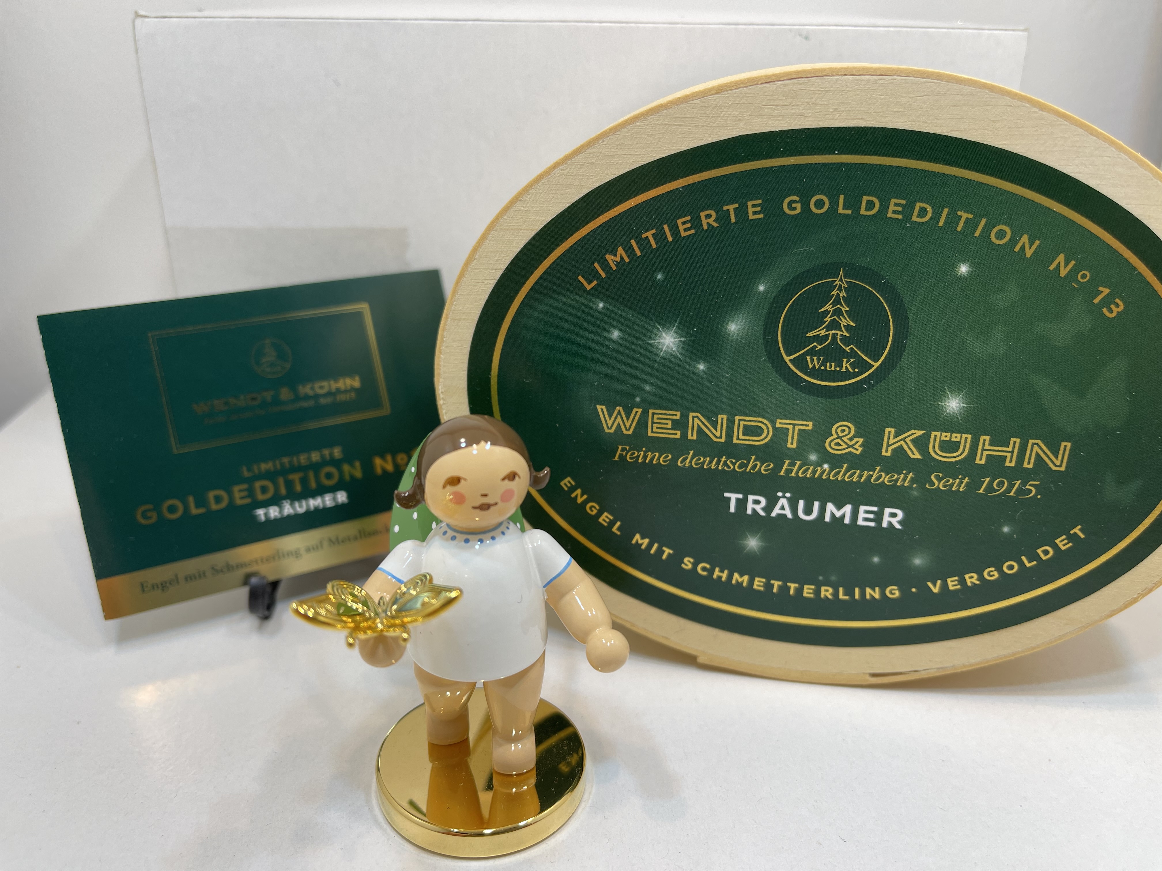 Wendt und Kühn Erzgebirge Figur Engel 6,5 cm. Limitiert 2020 + OVP - Top Zustand 
