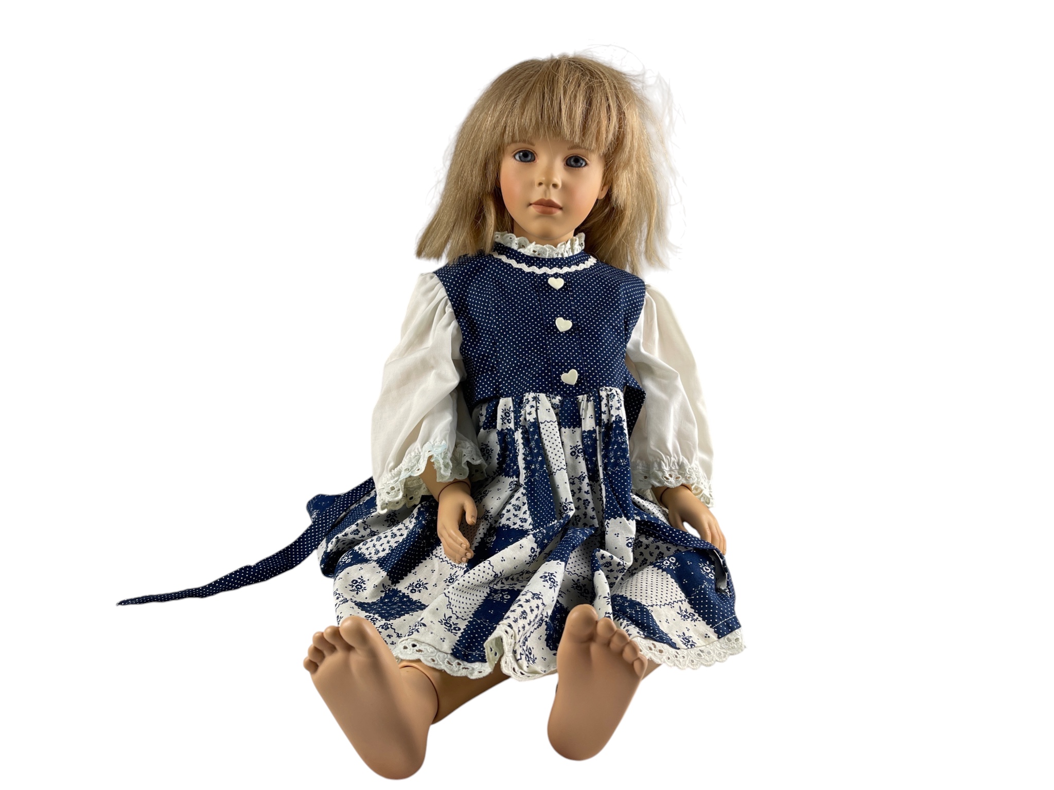 Künstlerpuppe Vera Scholz Vinyl Puppe 65 cm. Top Zustand  