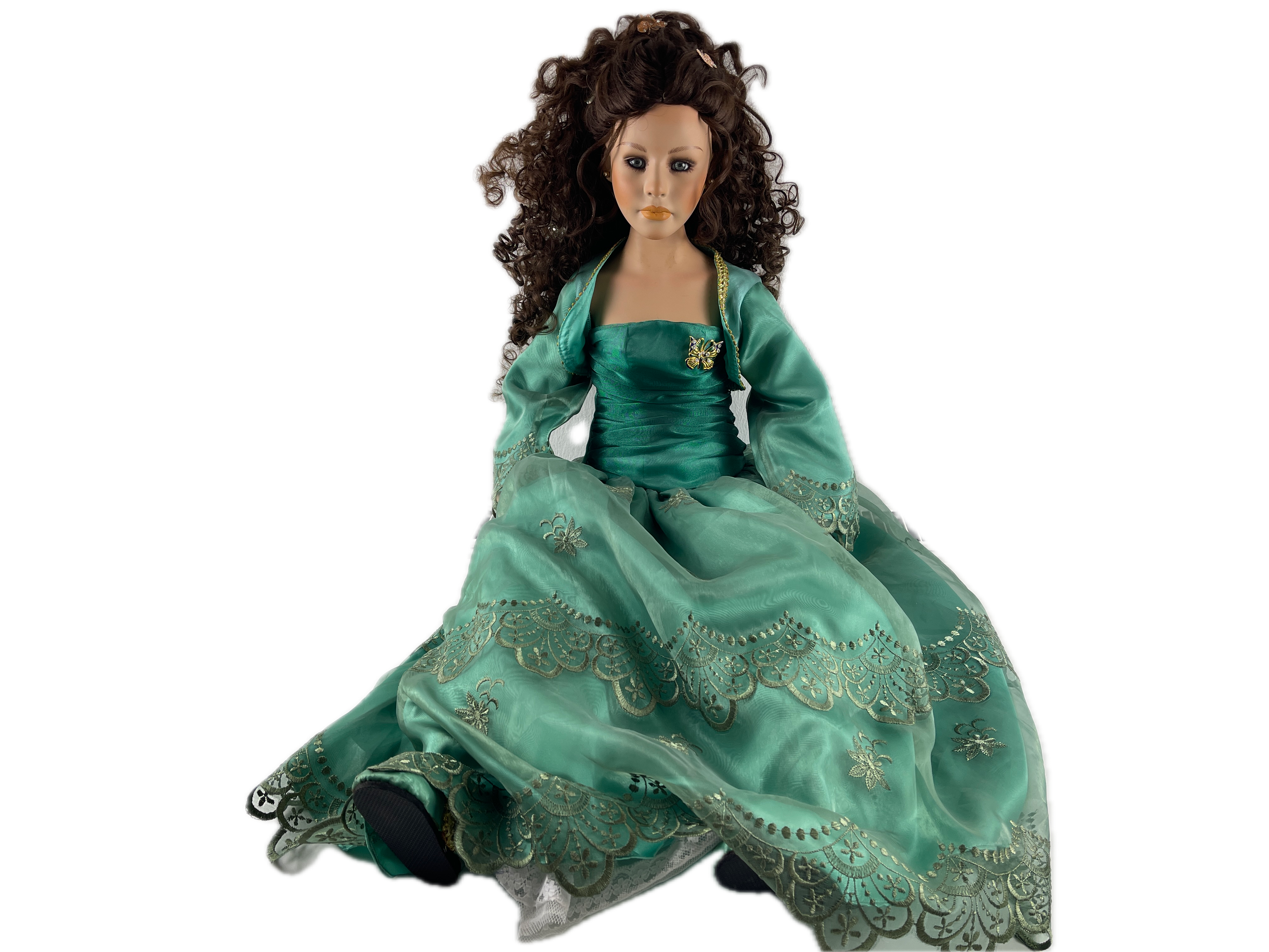 Ruby Doll Künstlerpuppe Porzellan Puppe 85 cm. Zustand siehe Fotos  
