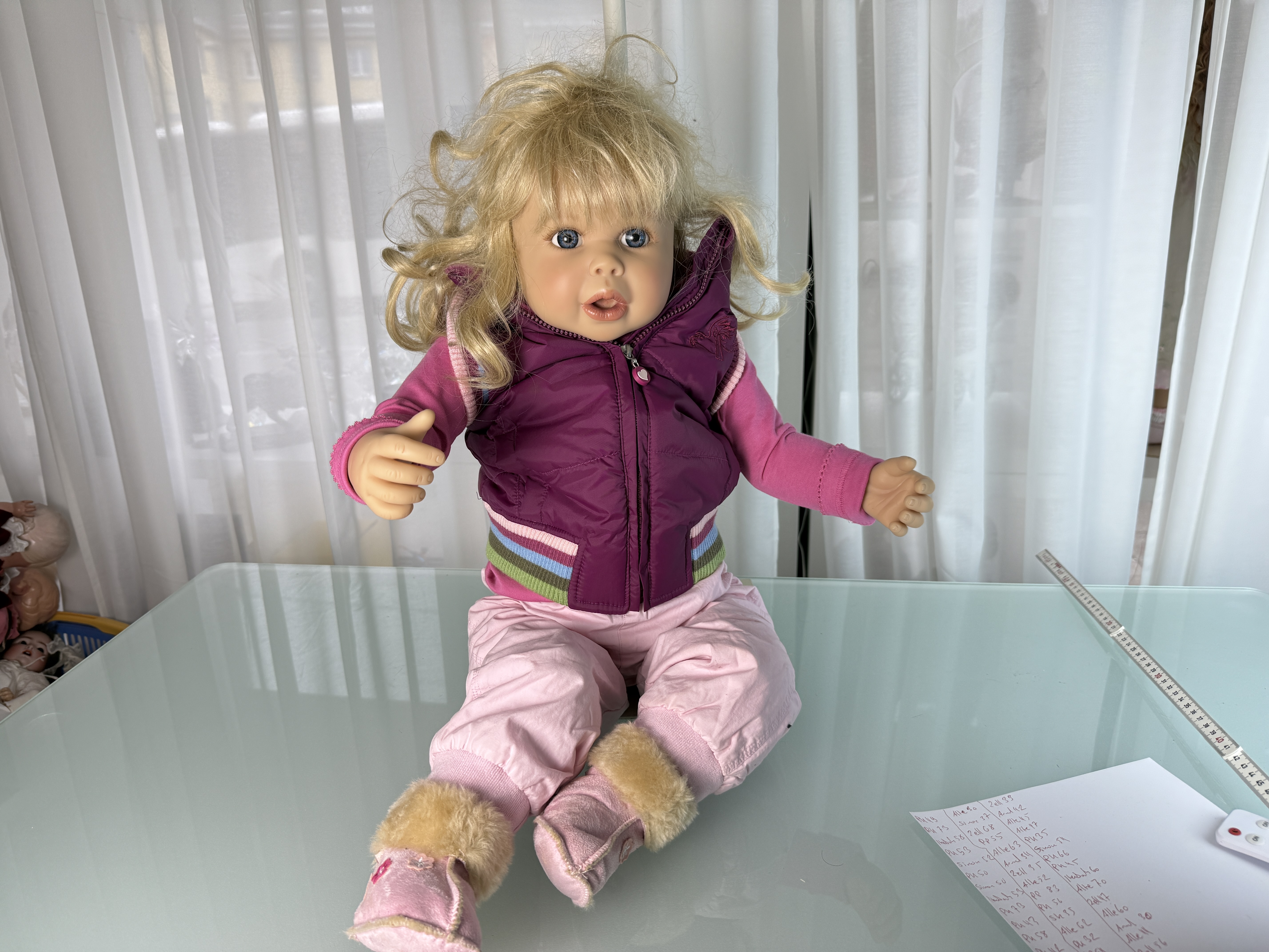 Künstlerpuppe Puppe Monika Peter Leicht Vinyl Puppe 83 cm. Top Zustand 