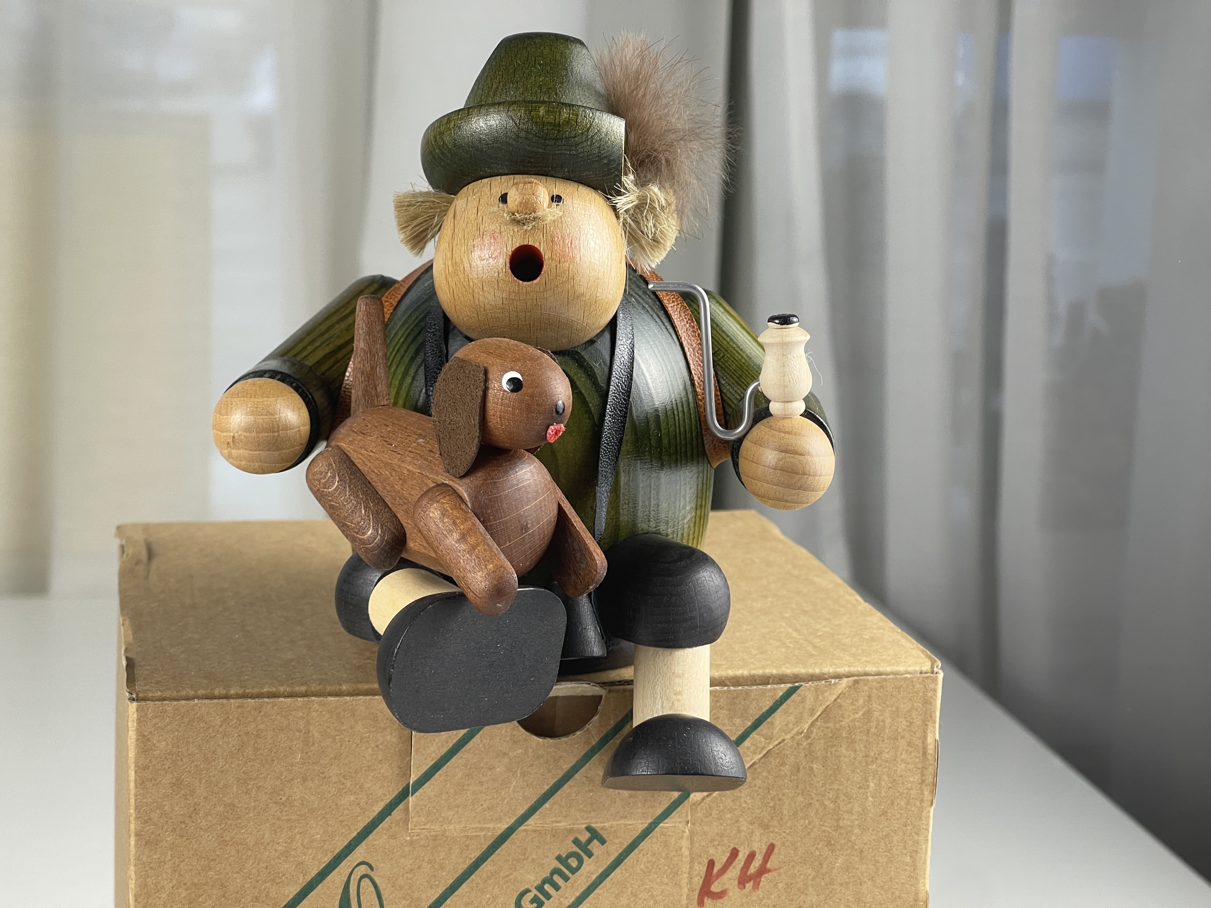KWO Figur Holz Räuchermännchen 16 cm. Top Zustand