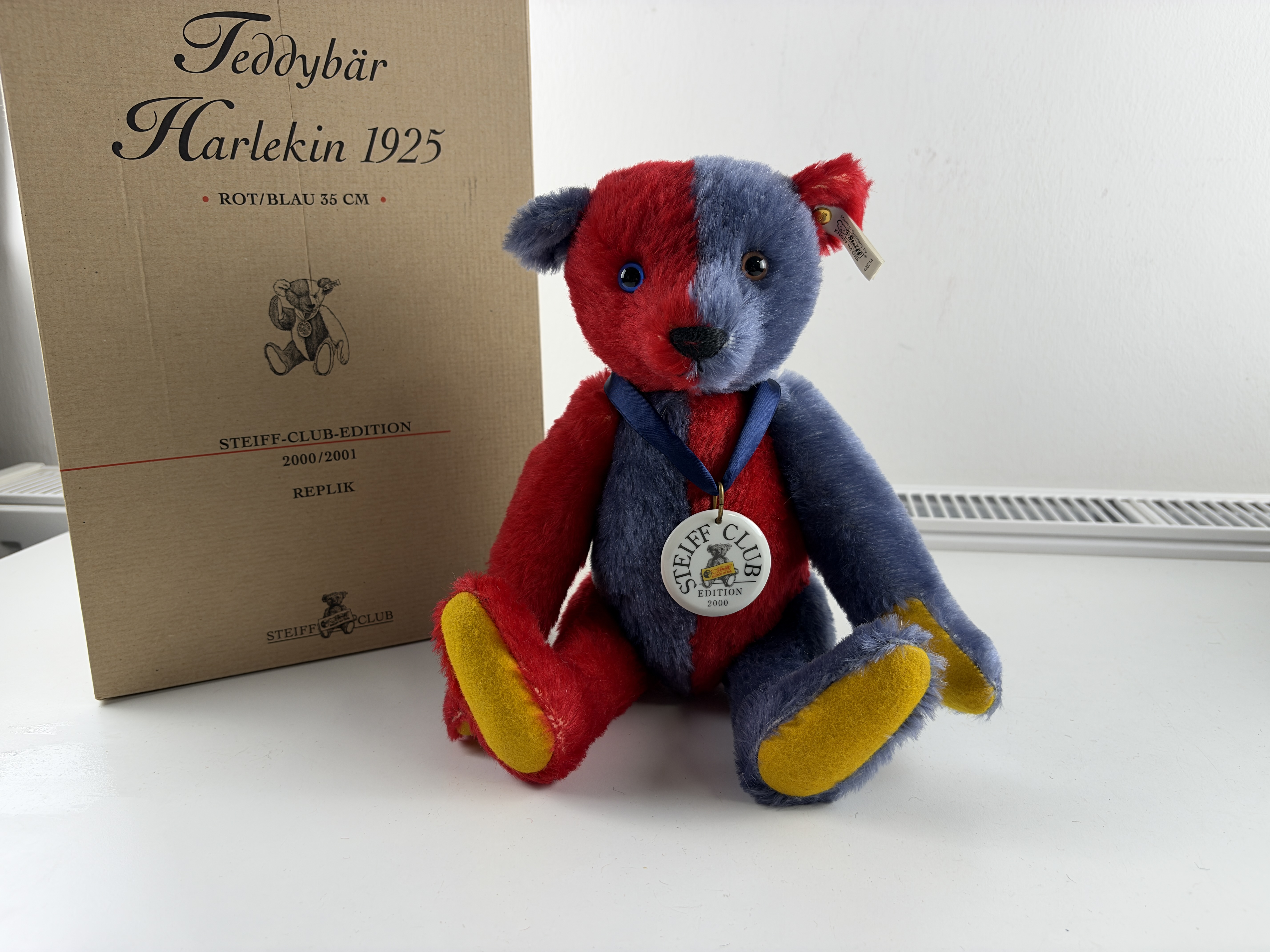 Steiff Tier Teddy Bär 420214 Harlekin 35 cm Top Zustand