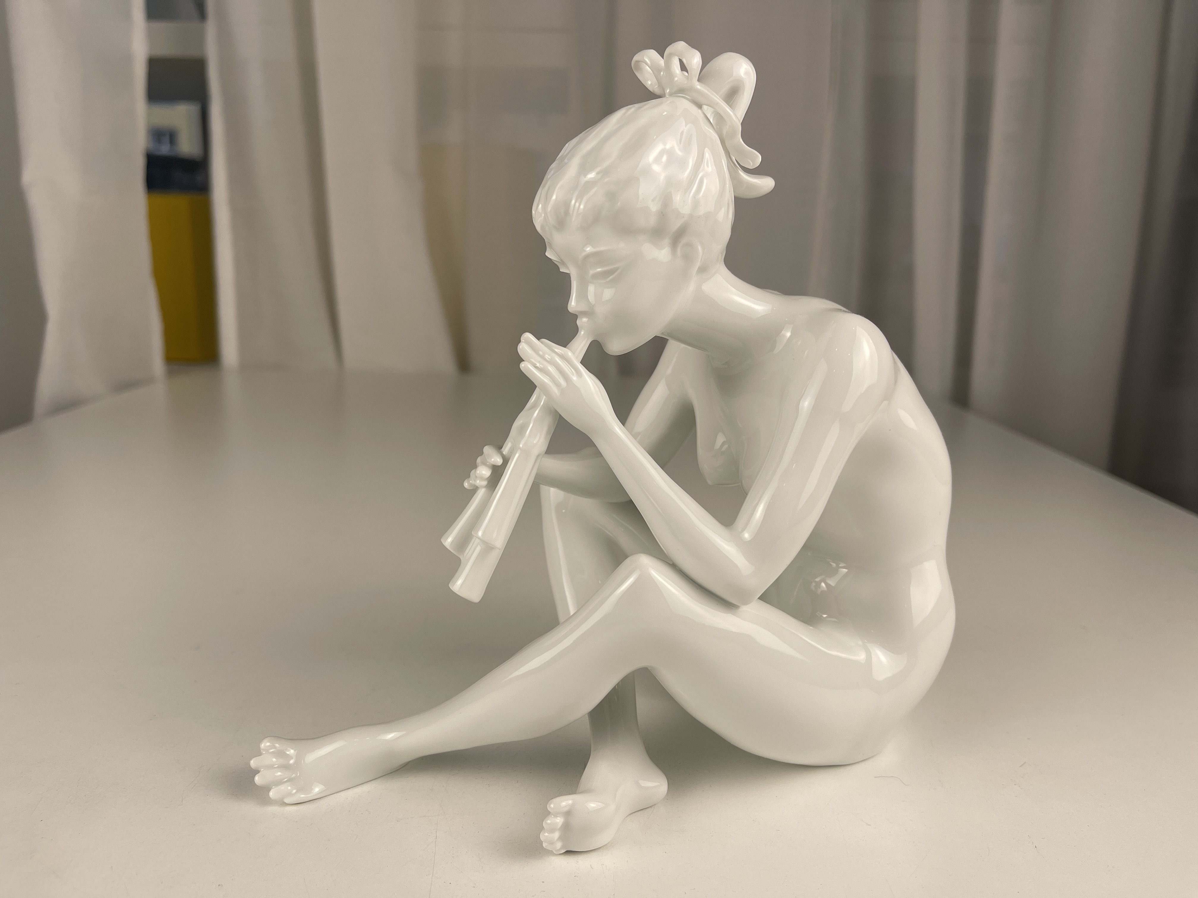 Kaiser Porzellan Figur Flötenspielerin 20 cm - Top Zustand