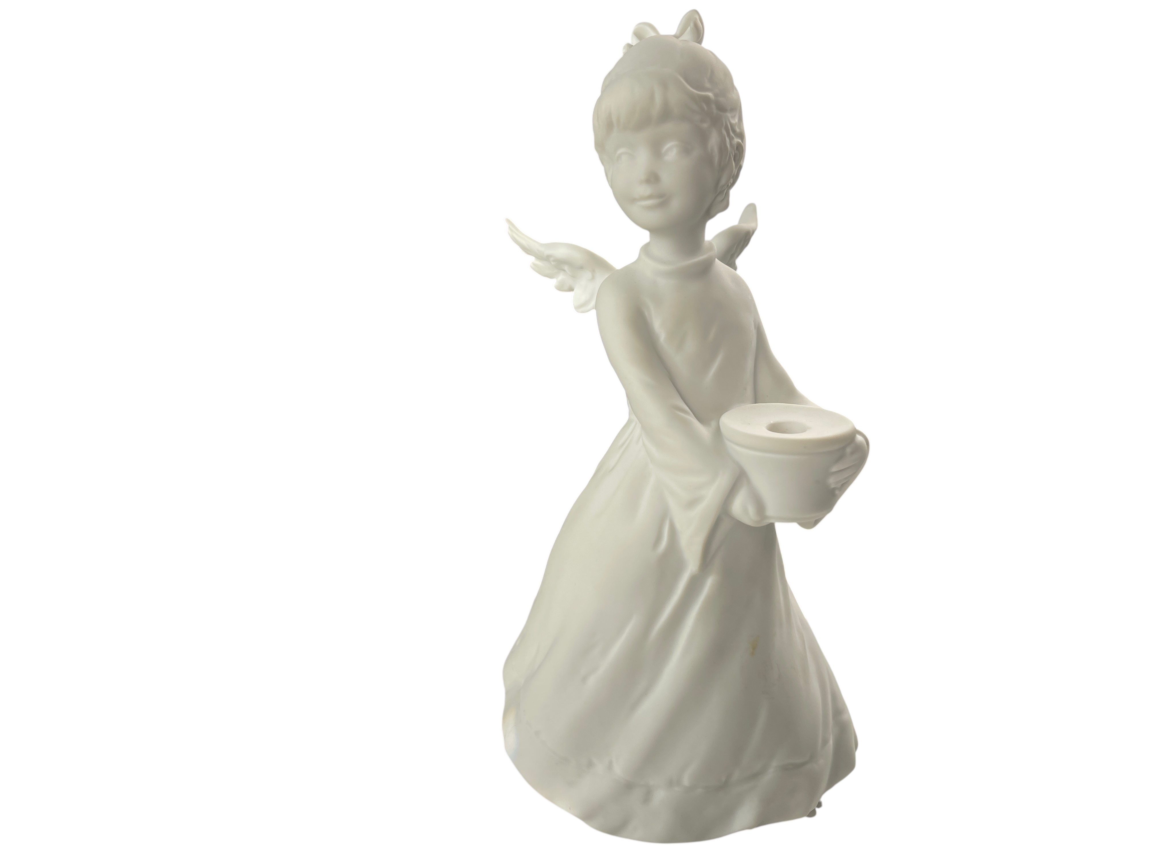 Kaiser Porzellan Figur Engel Kerzenständer 20,5 cm - Zustand siehe Fotos