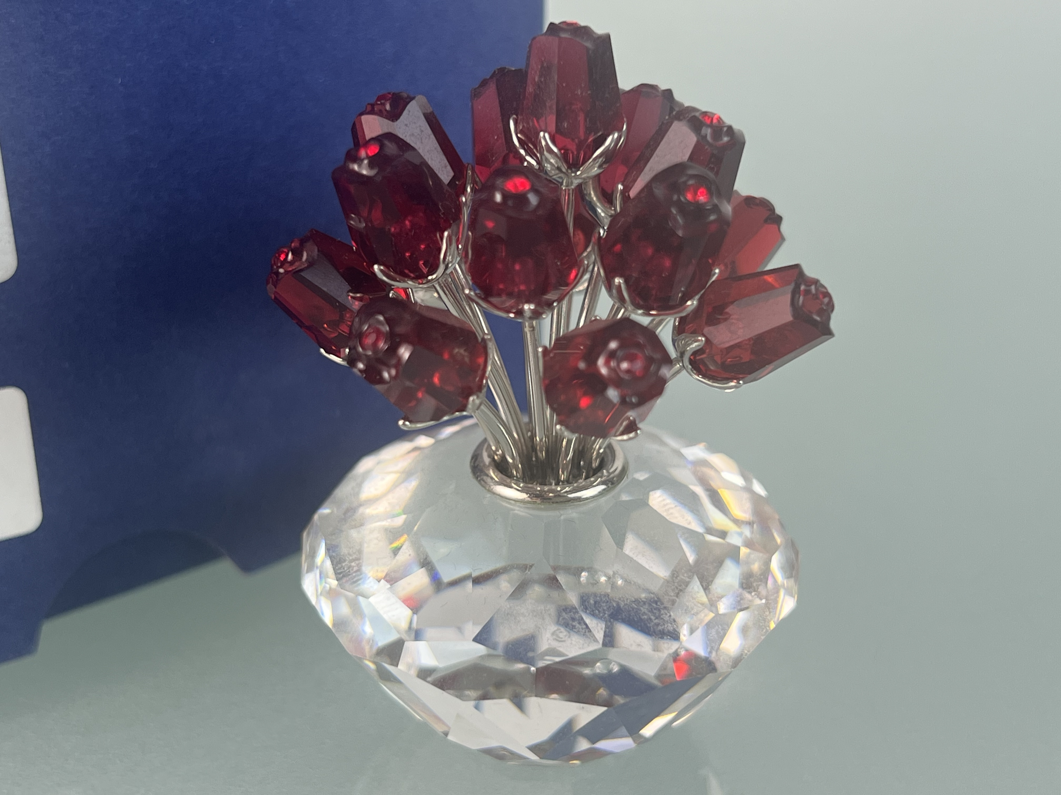Swarovski Figur 283394 Rote Rosen Vase 7,3 cm. Ovp & Zertifikat. Top Zustand