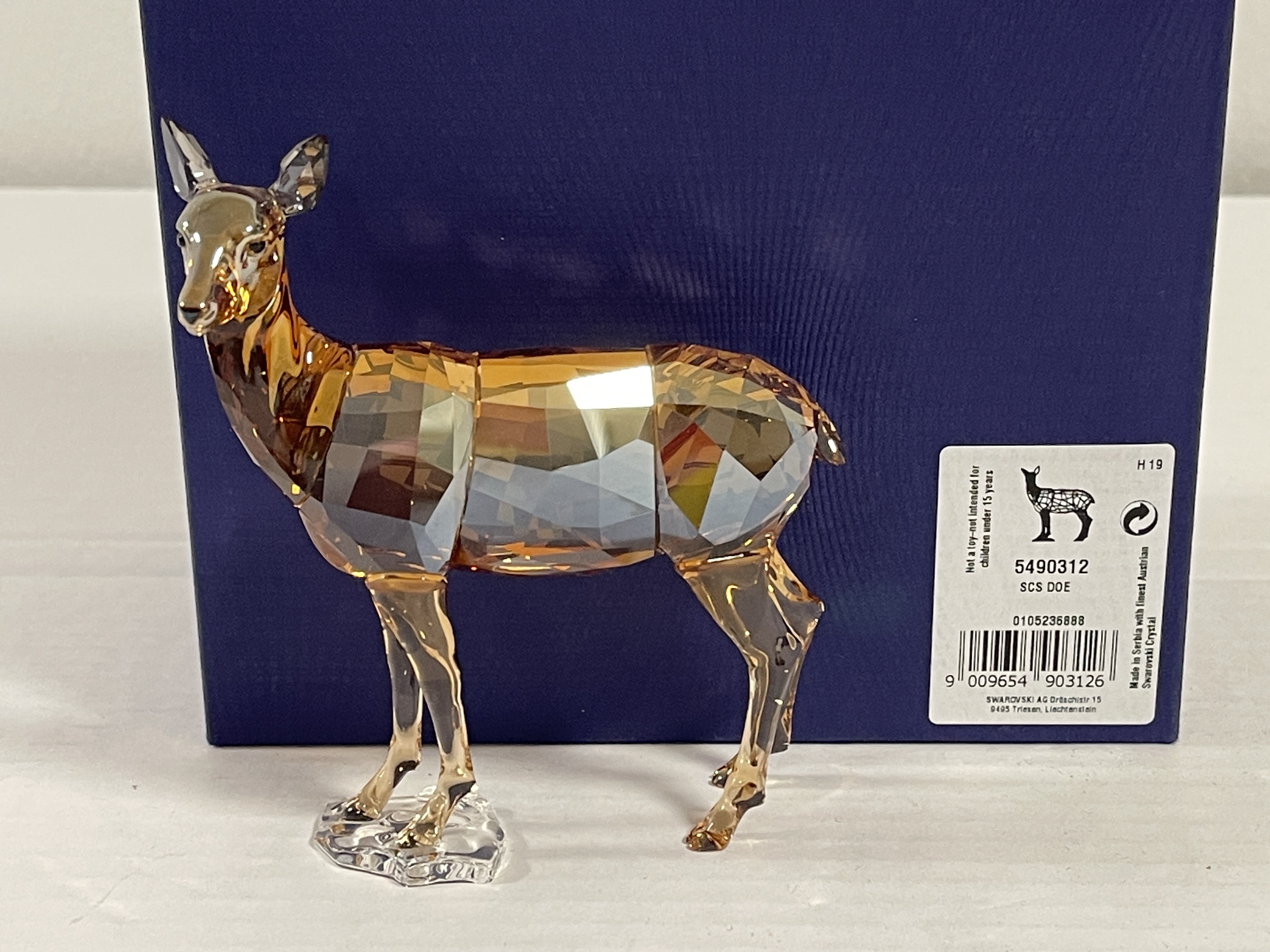 Swarovski Figur 5490312 Hirschkuh 10,4 cm. mit Ovp & Zertifikat Top Zustand  