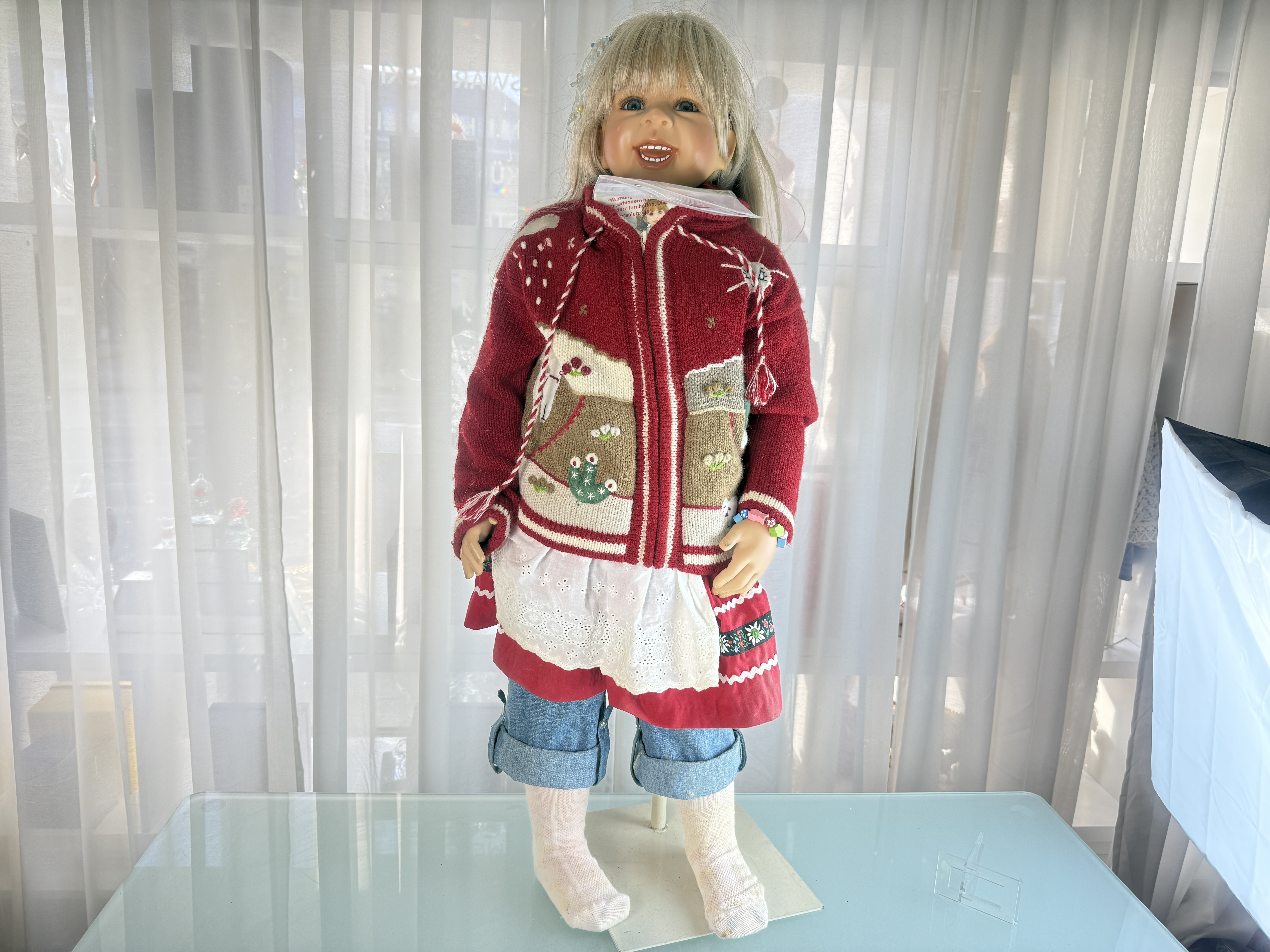 Künstlerpuppe Puppe Monika Peter Leicht Vinyl Puppe 96 cm. Top Zustand 