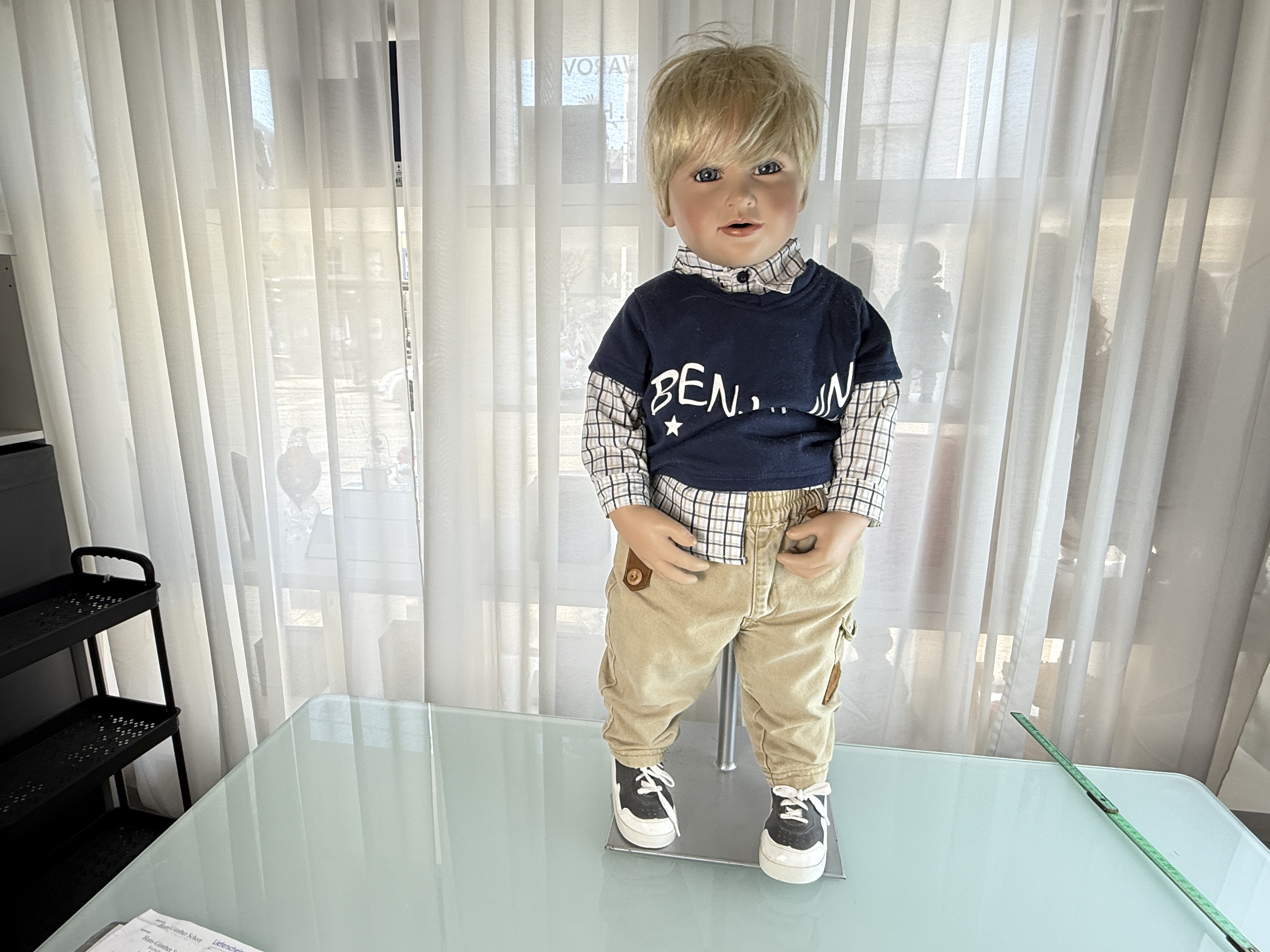 Künstlerpuppe Susan Lippl Vinyl Puppe 78 cm. Top Zustand 