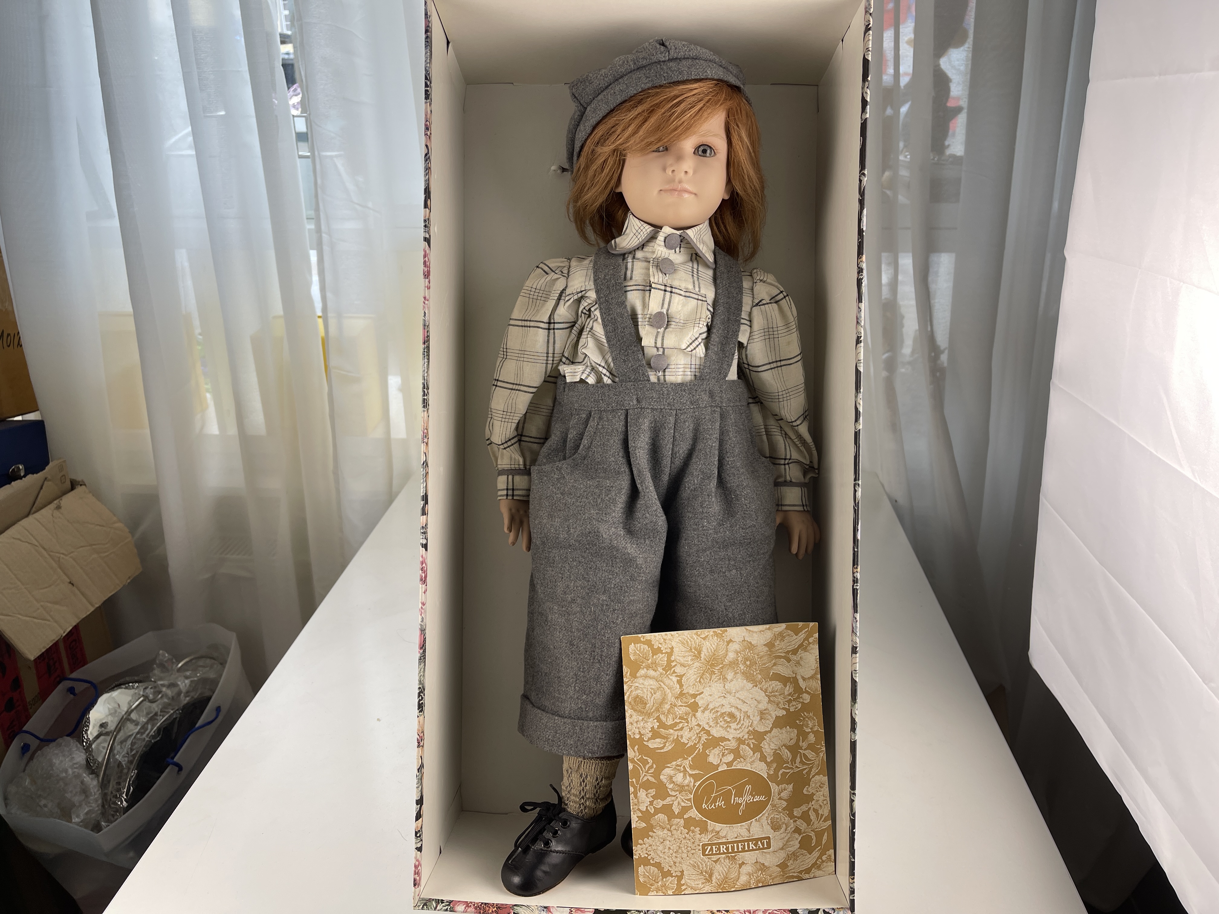 Künstlerpuppe Ruth Treffeisen Vinyl Puppe 60 cm. Top Zustand  