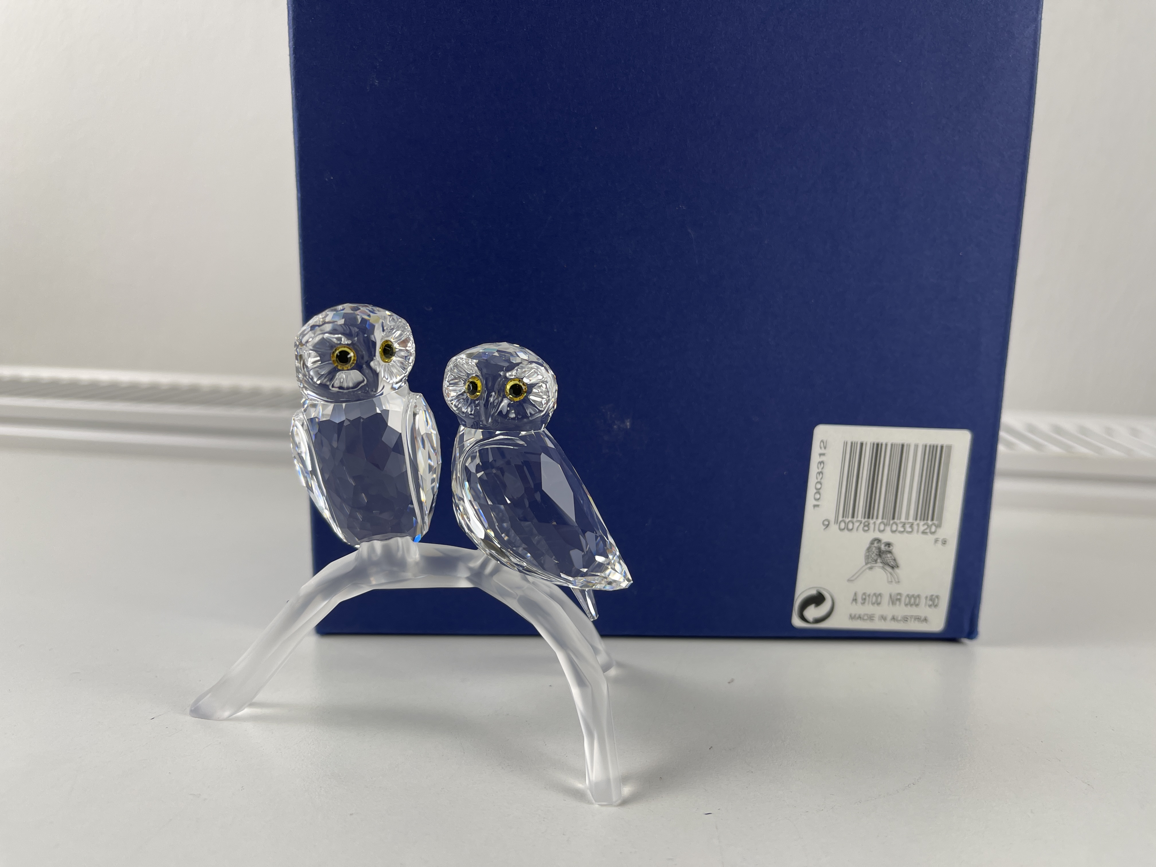 Swarovski Figur 1003312 Eulen Eulenpaar 7,7 cm. Ovp & Zertifikat. Top Zustand 