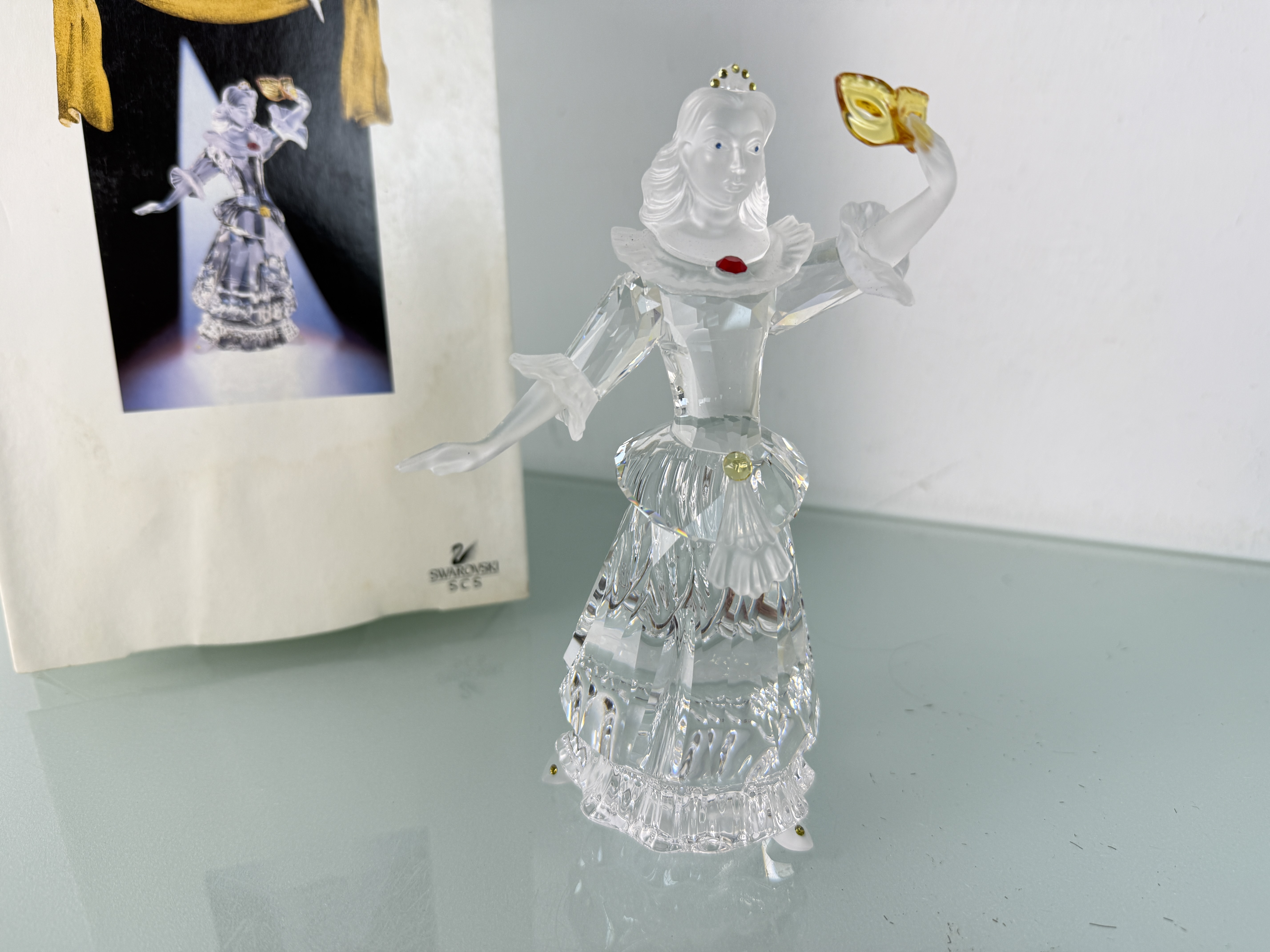 Swarovski Figur 242032 Jahresfigur 2000 Columbine 17 cm mit Ovp & Zertifikat. 