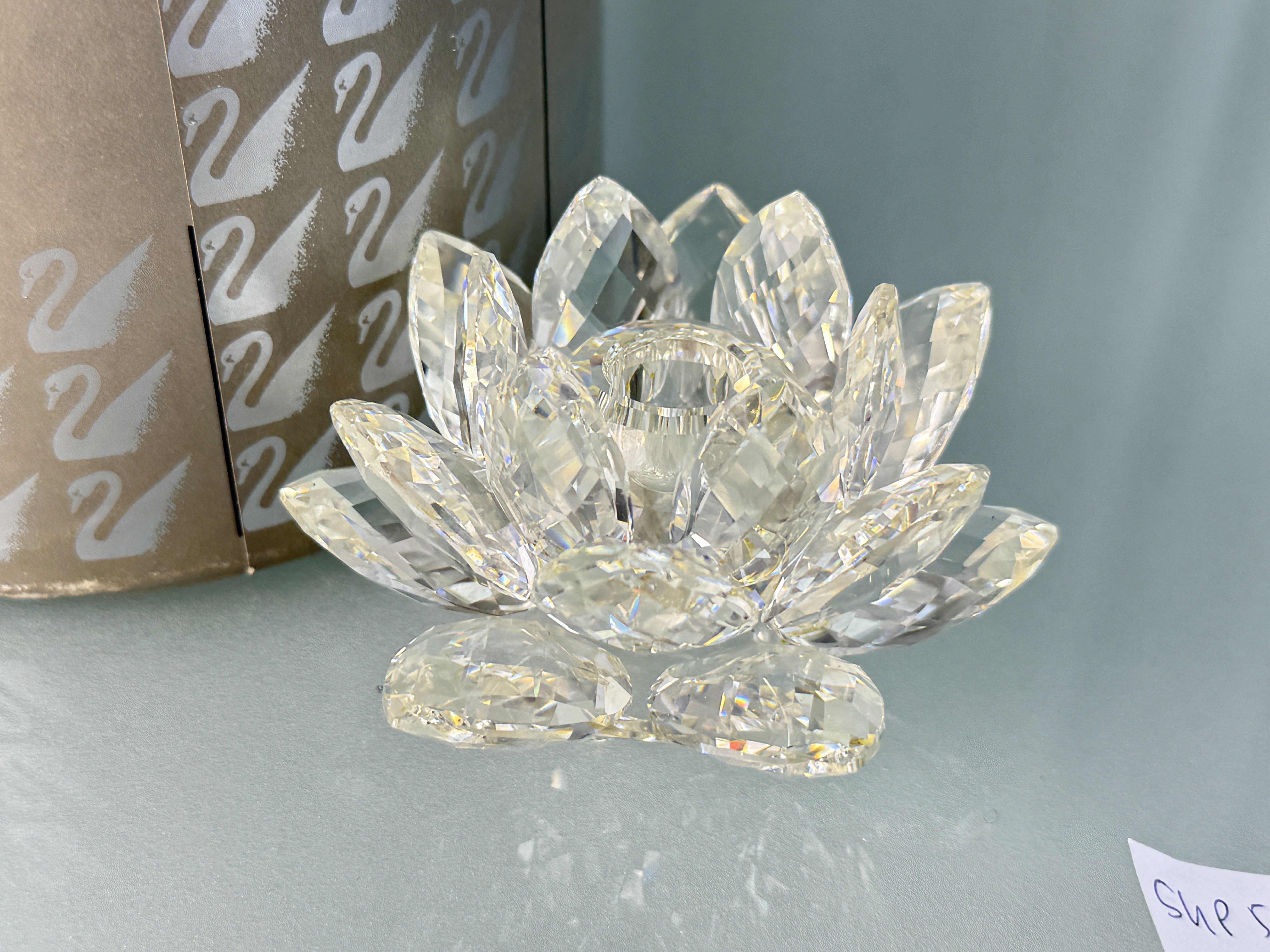  Swarovski Figur 10001 Seerose Kerzenständer 10 cm Ovp Zertifikat