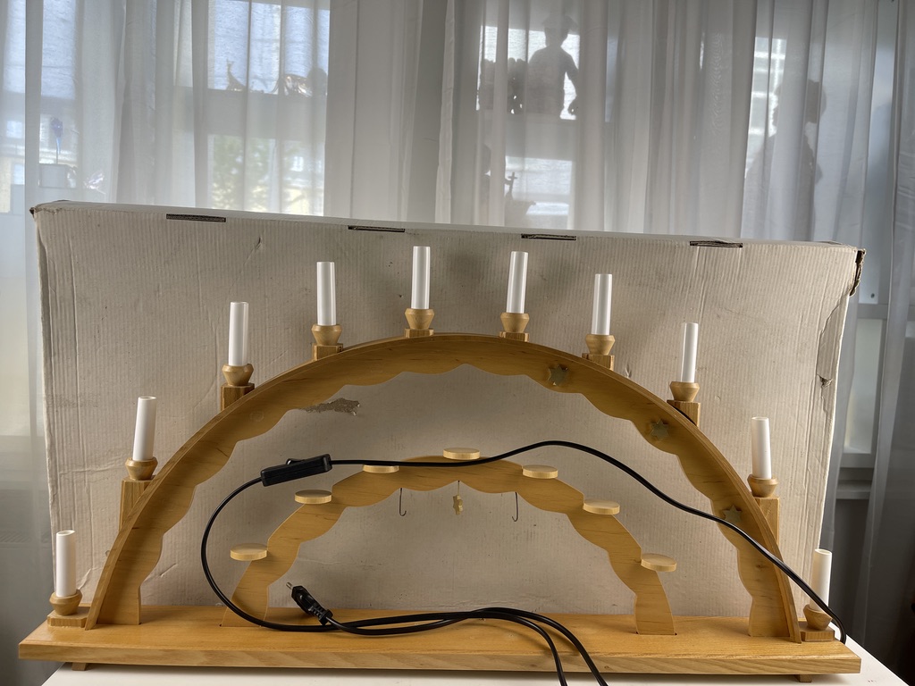 Erzgebirge Schwibbogen  Blank 73 x 29 cm + Glühbirnen. Zustand siehe Fotos