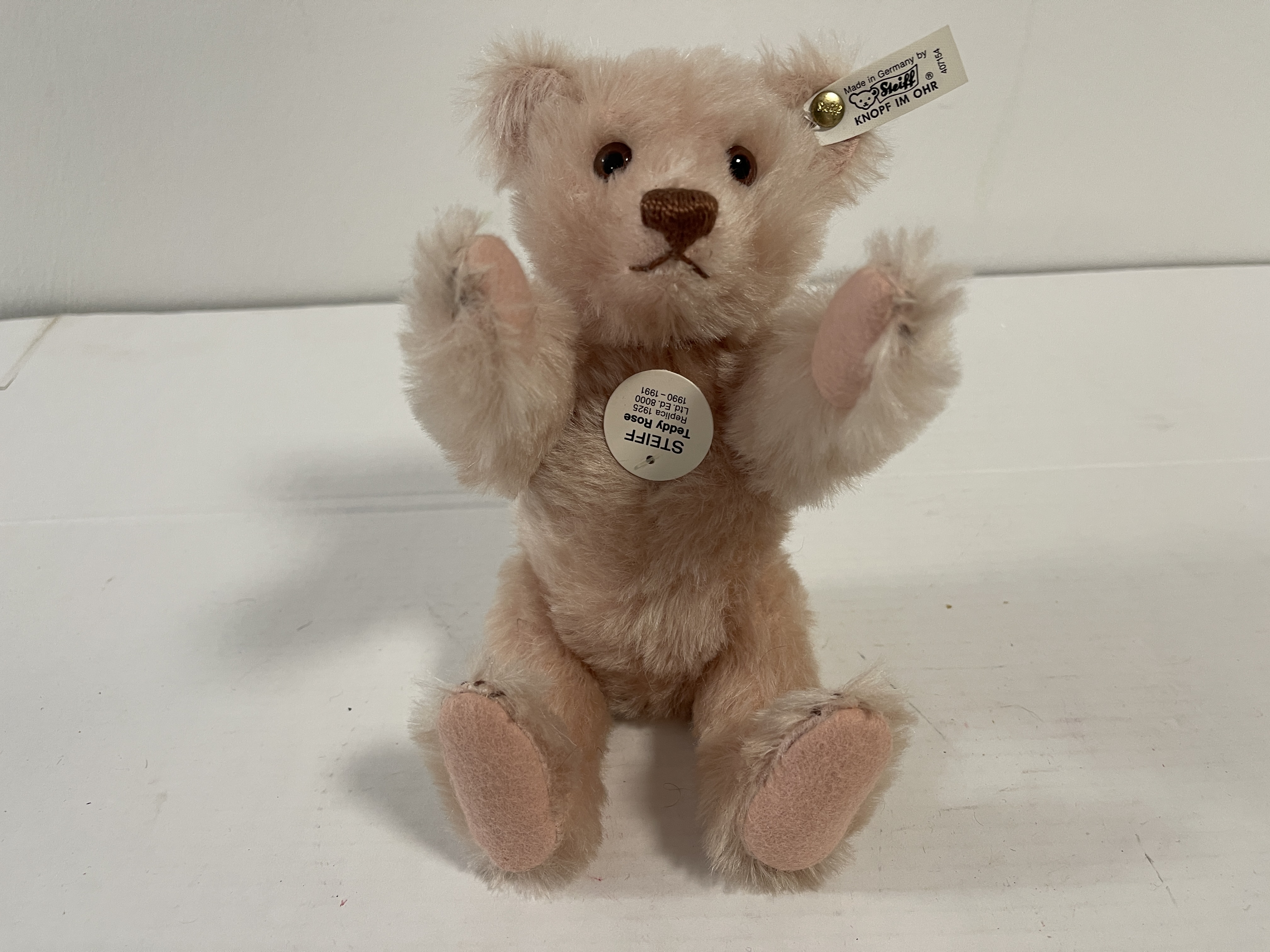 Steiff Tier 407154 TeddyBär Rose 25 cm. Top Zustand  