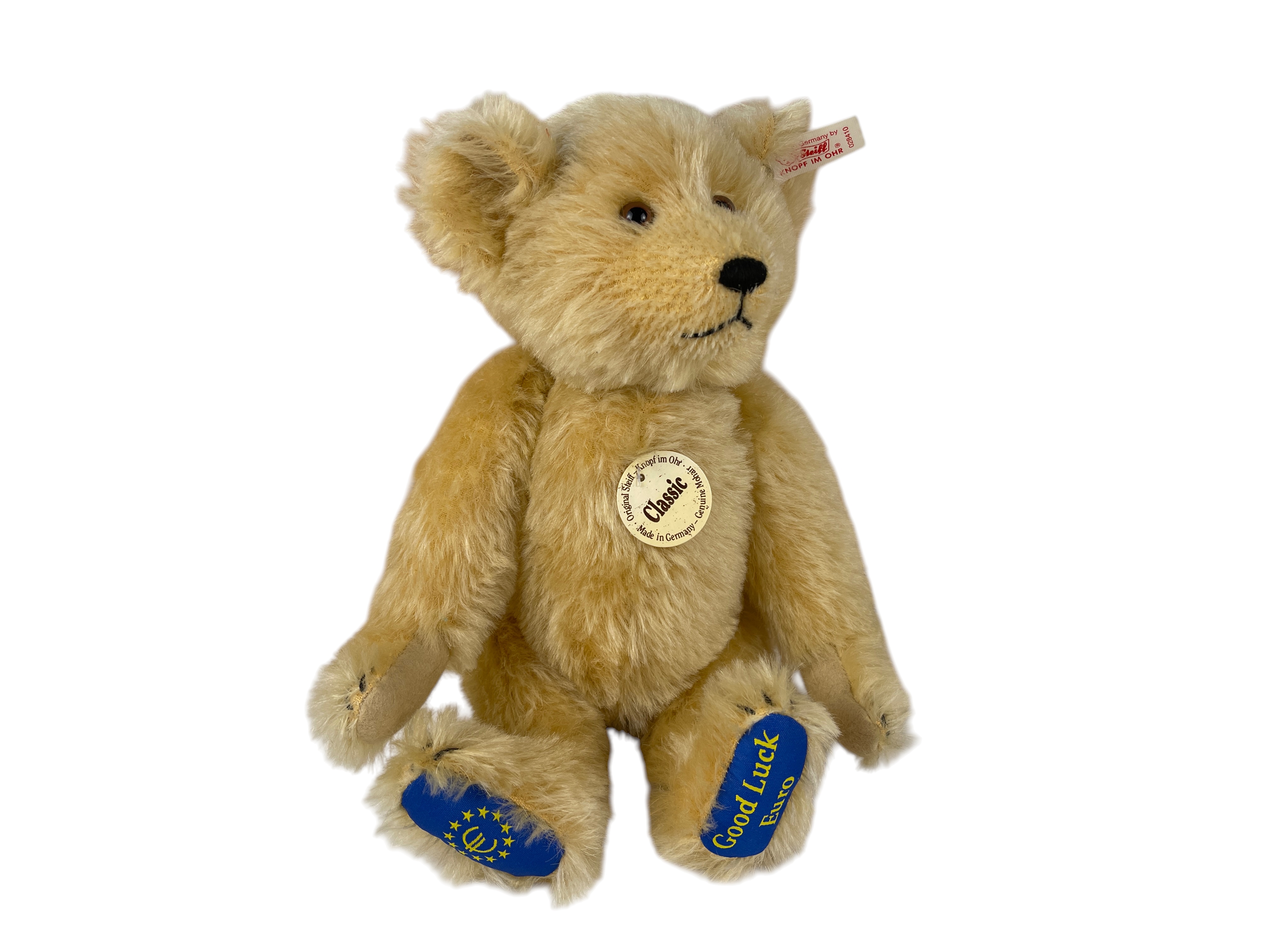 Steiff Tier 028410 Euro Teddy Bär 28 cm. Top Zustand   