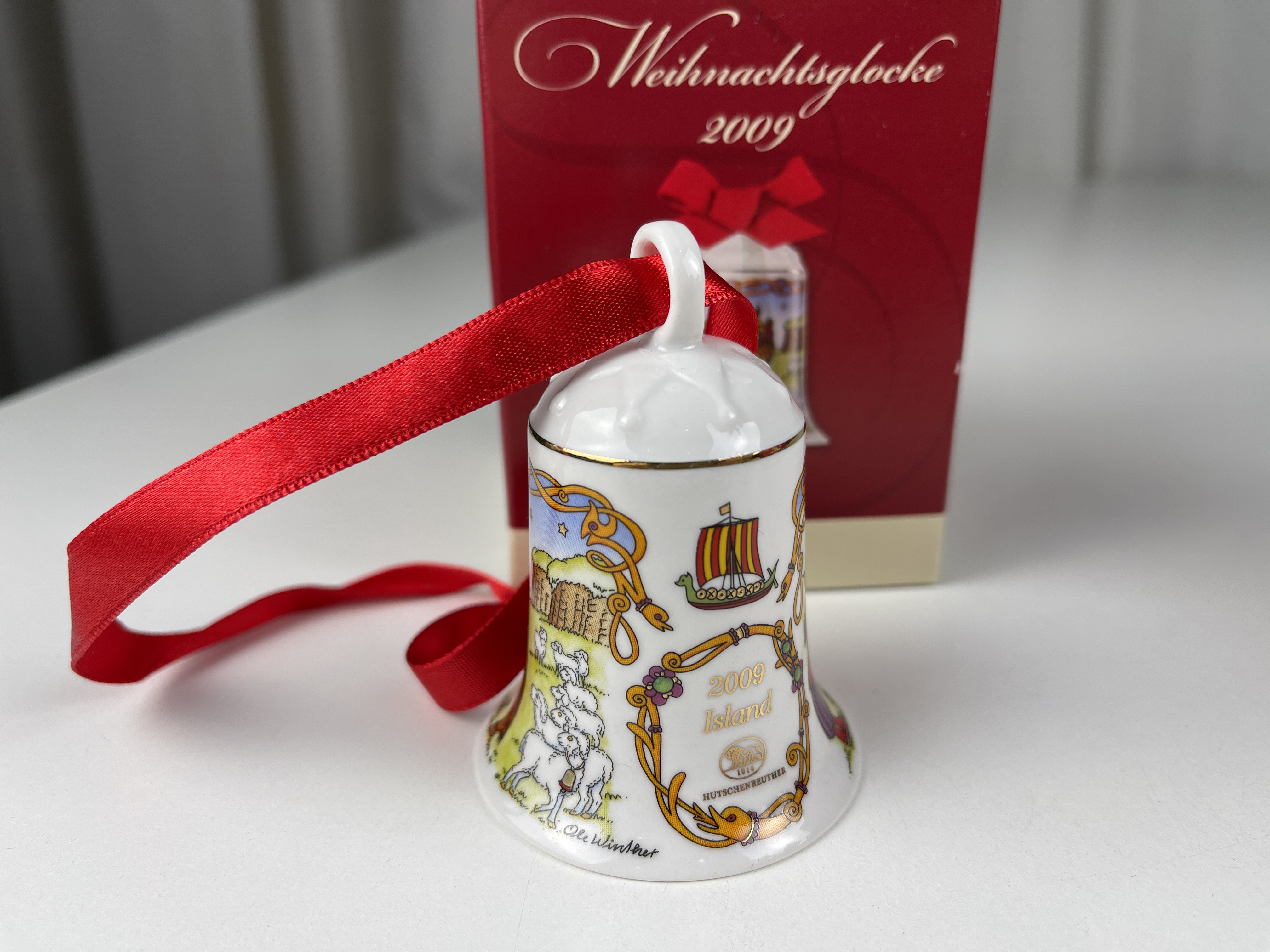  Hutschenreuther Weihnachtsglocke 2009 mit Ovp. 7 cm. Top Zustand.   