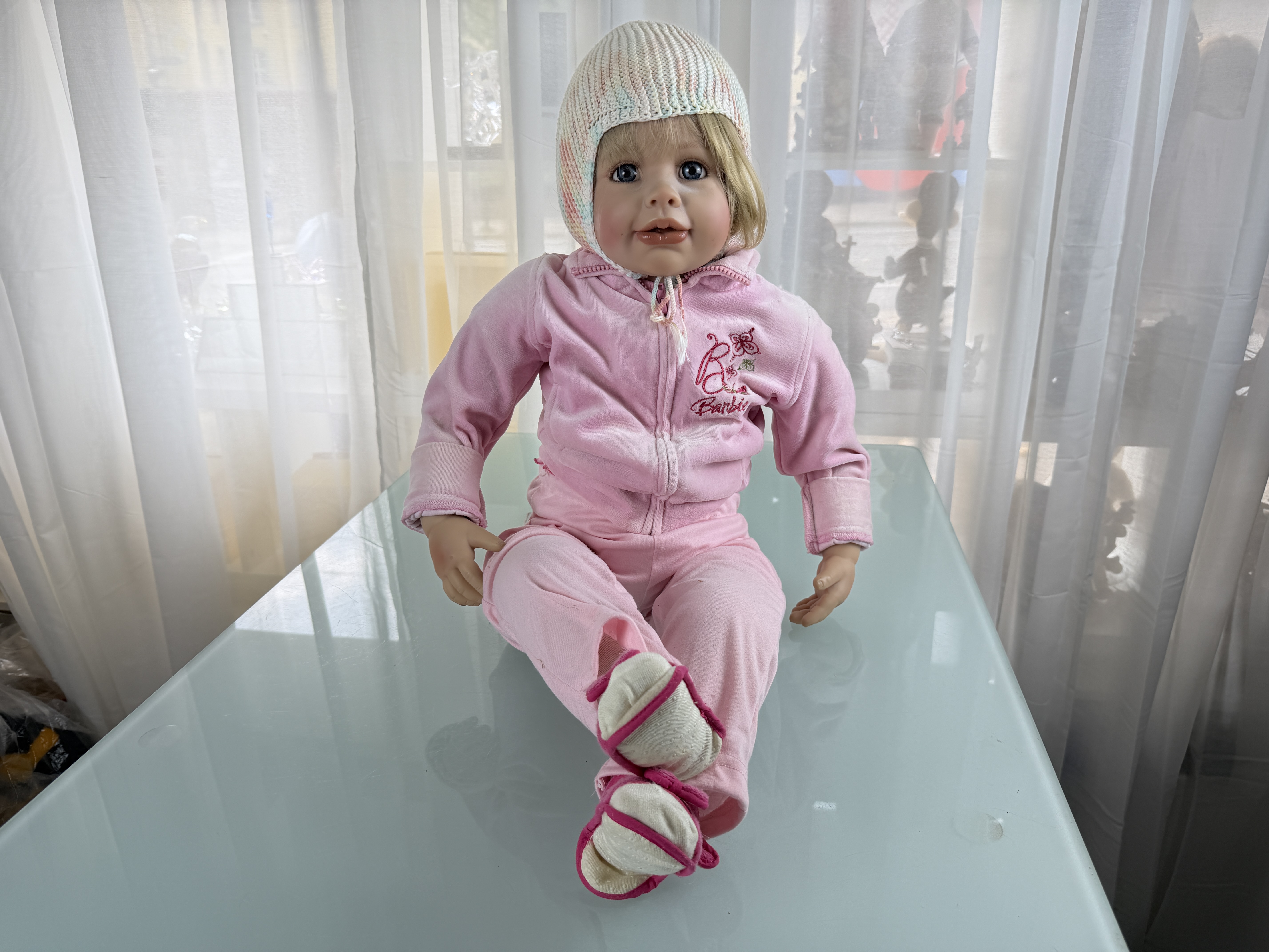 Künstlerpuppe Monika Peter Leicht Mädchen Vinyl Puppe 85 cm. Guter Zustand 