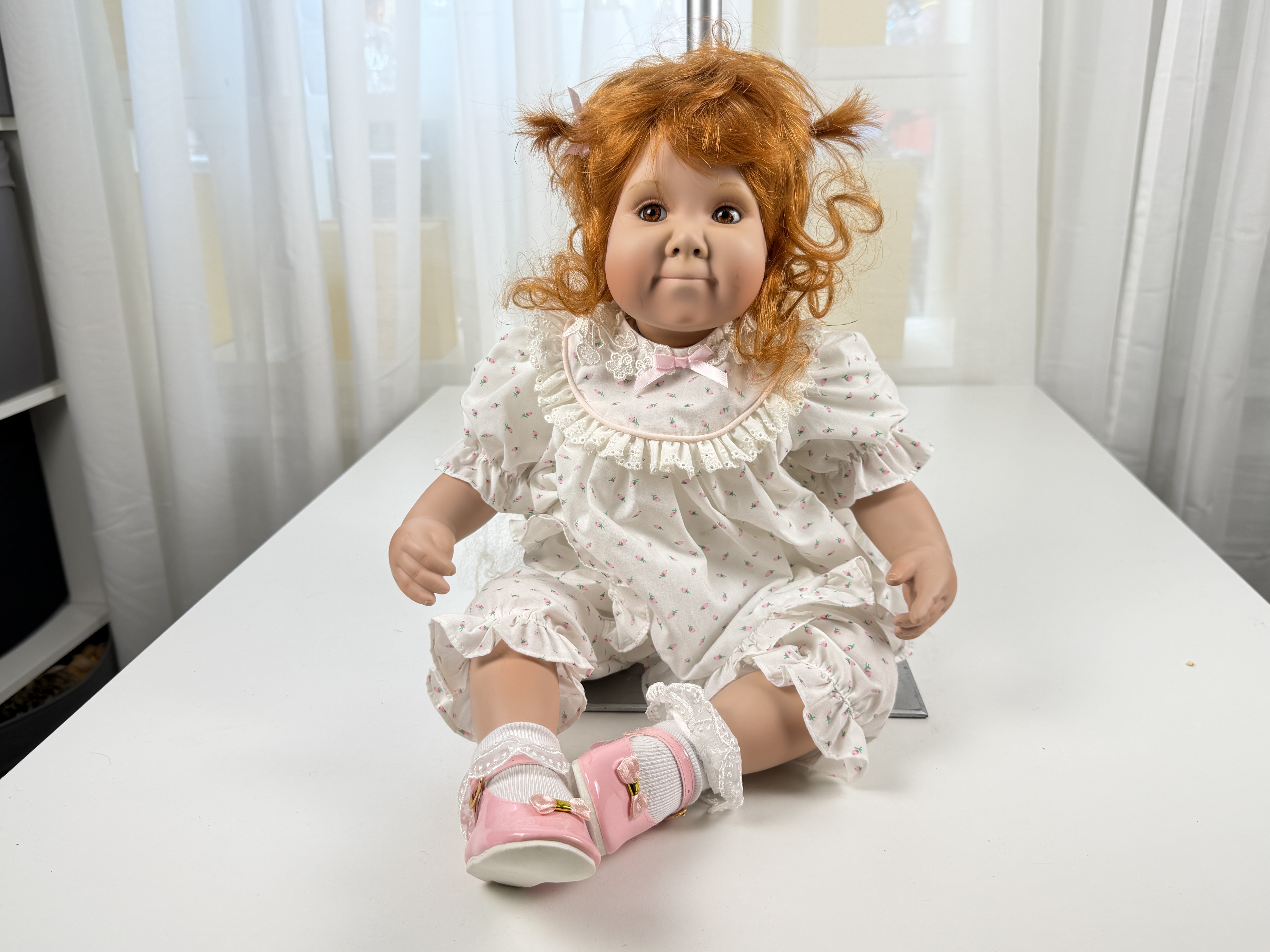 Künstlerpuppe Diane Bucki Porzellan Sammler Puppe 55 cm. Top Zustand   