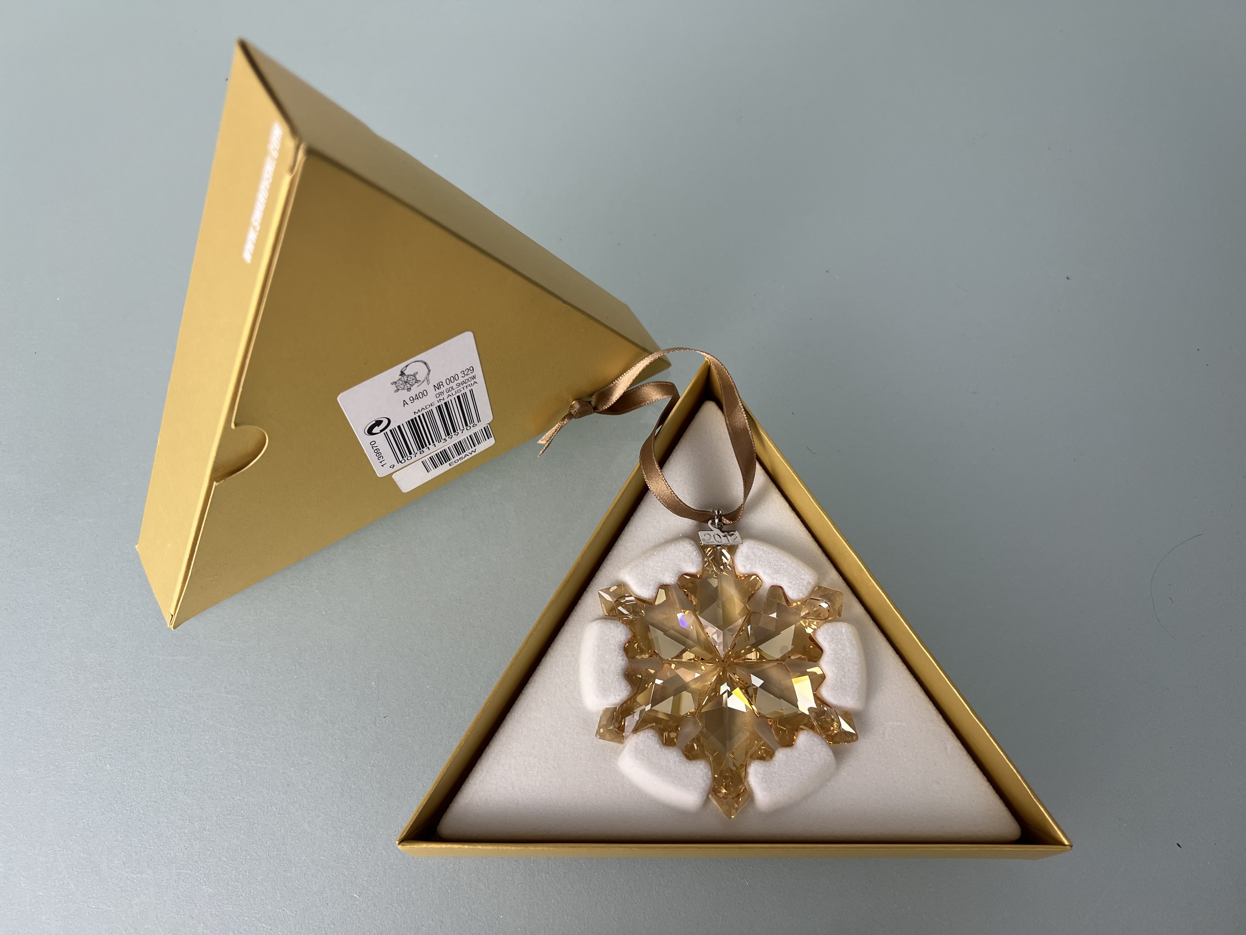 Swarovski Figur 1139970 Weihnachtsstern 2012 Gold Groß. Mit OVP. Top Zustand   