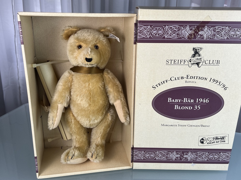  Steiff Tier 420054 Club Edition 1995 TeddyBär 35 cm mit Ovp. Top Zustand   