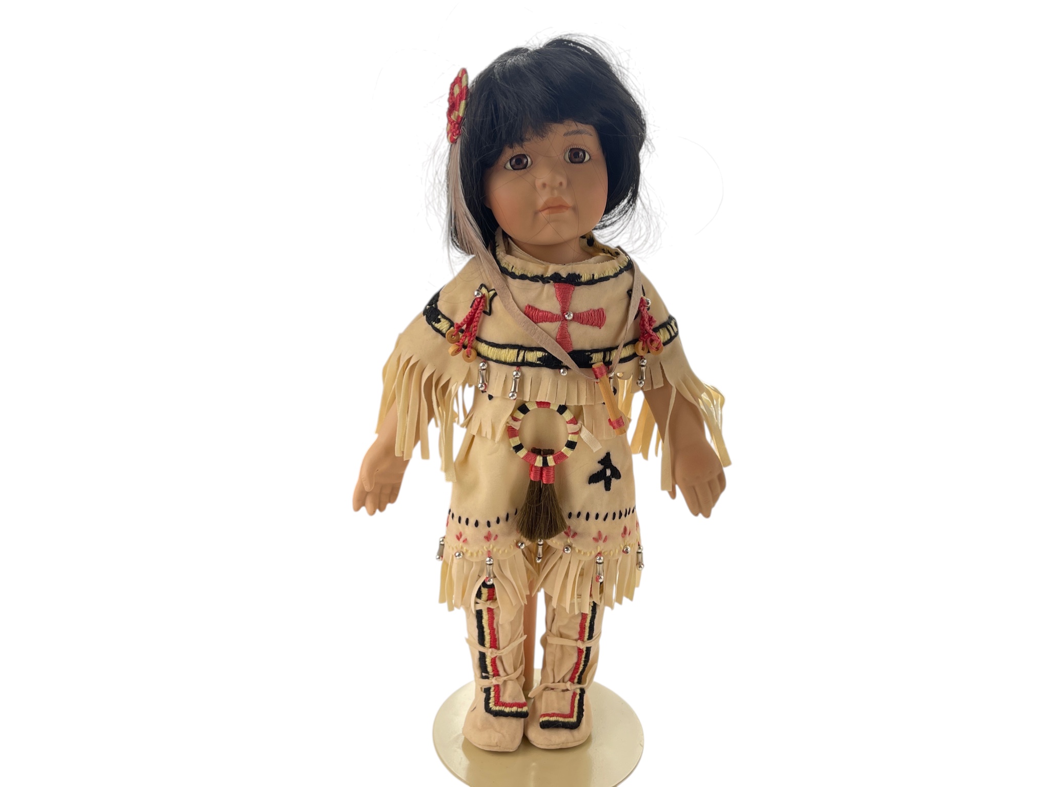 Buffalo Child Porzellan Puppe 35 cm. Top Zustand  