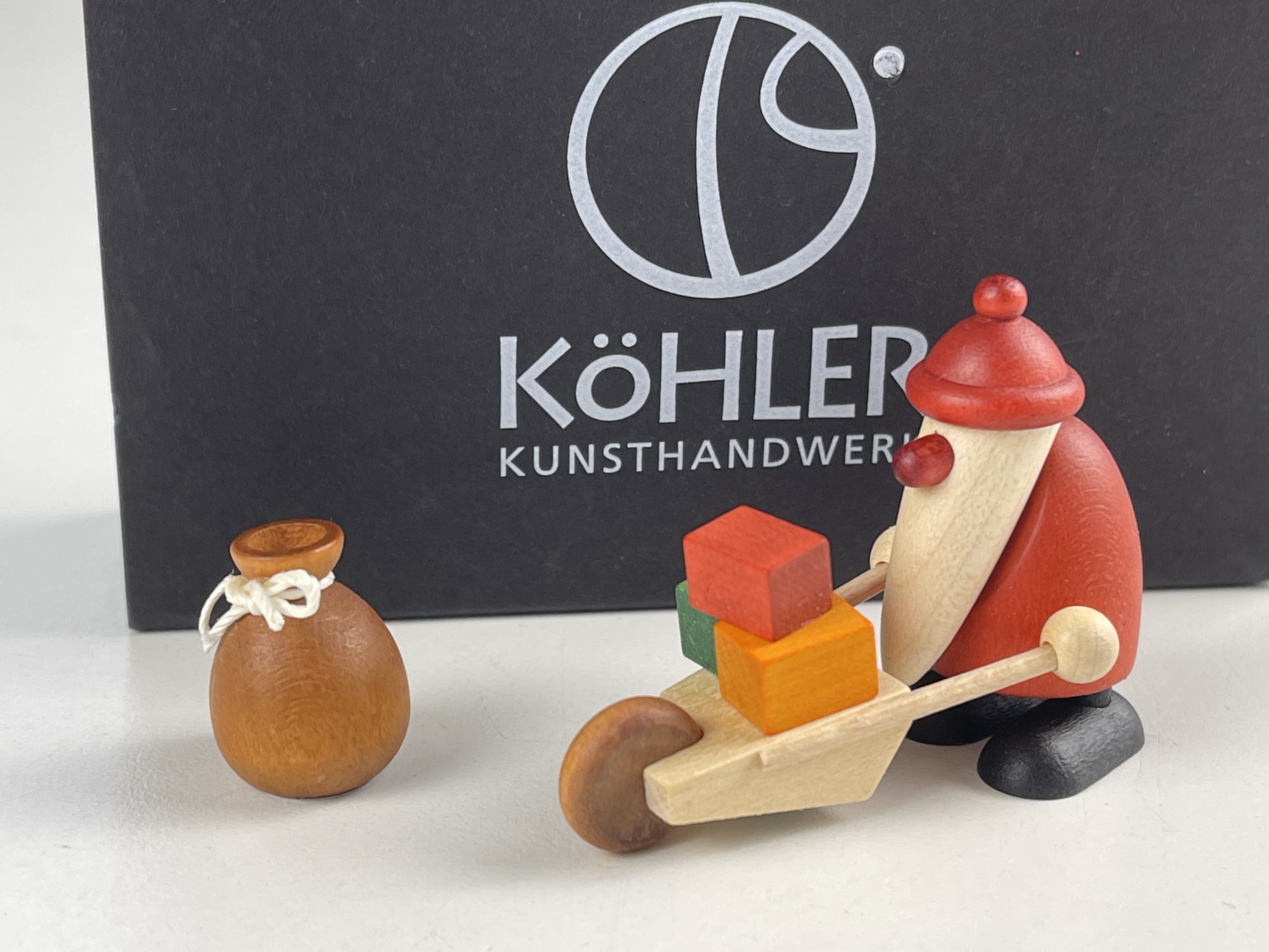 Erzgebirge Figur Köhler 2 Stück je 2,5 - 4,5 cm. + OVP Top Zustand 