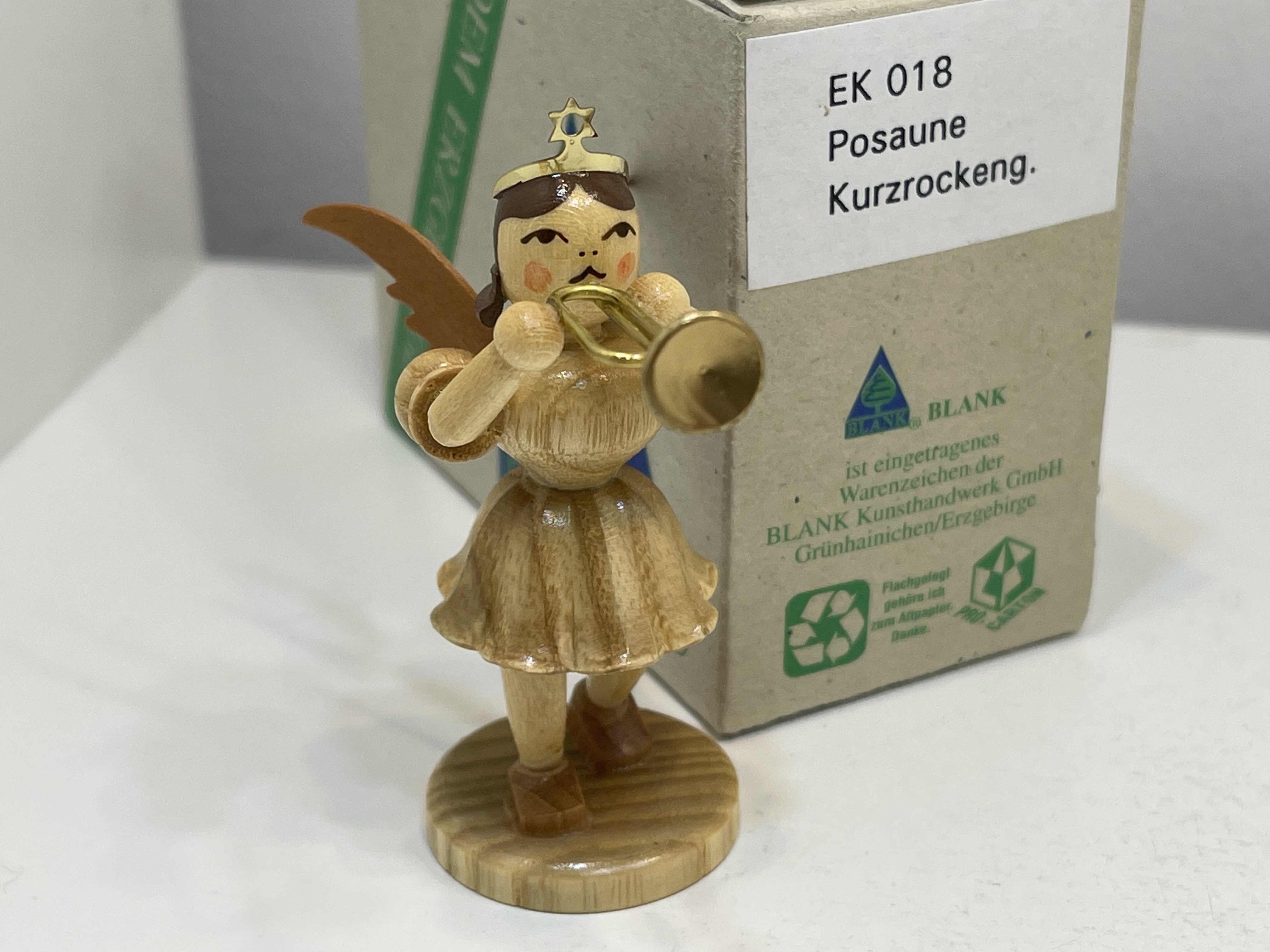 Erzgebirge Blank Figur Engel 6,8 cm. + OVP Top Zustand    